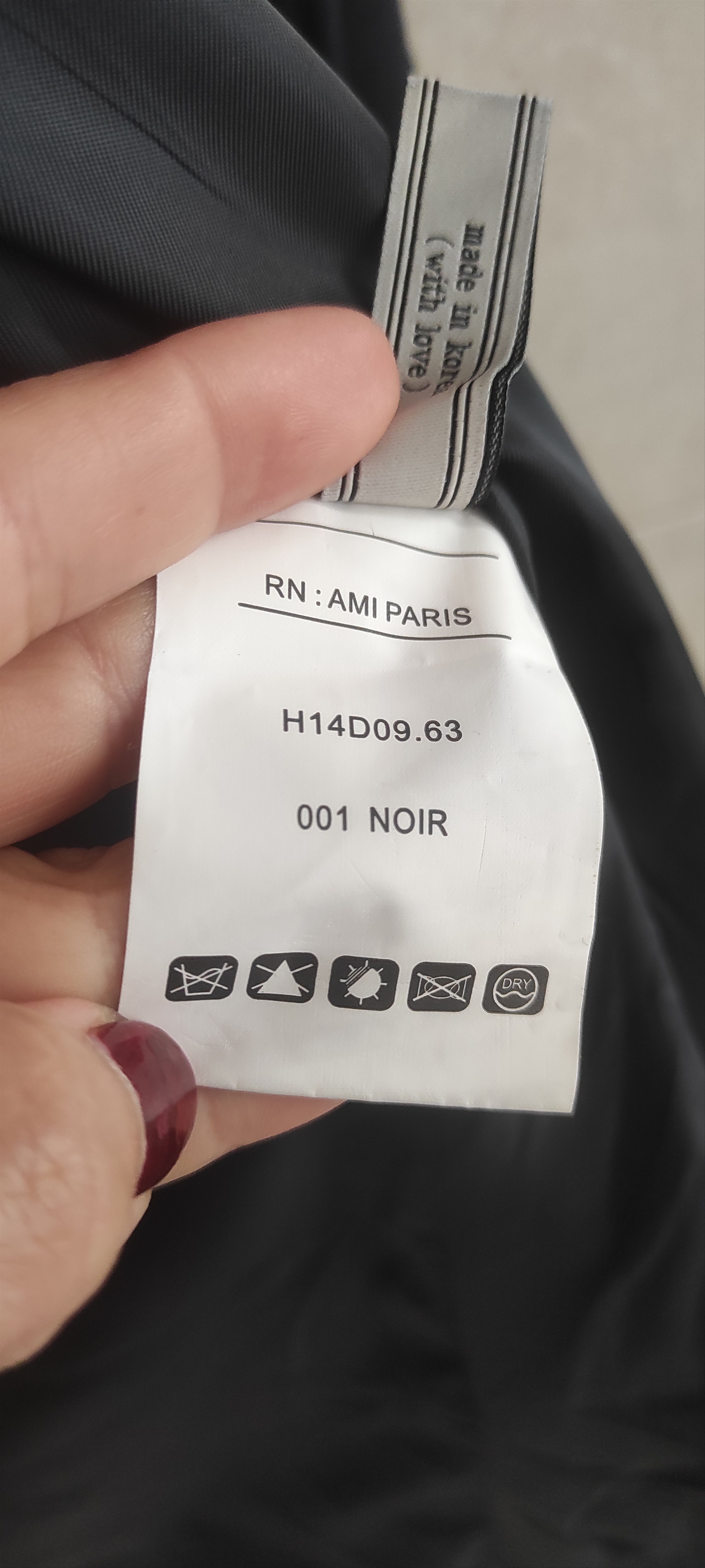 AMI Paris Double-Breasted Wool Mens Coat Navy Blue