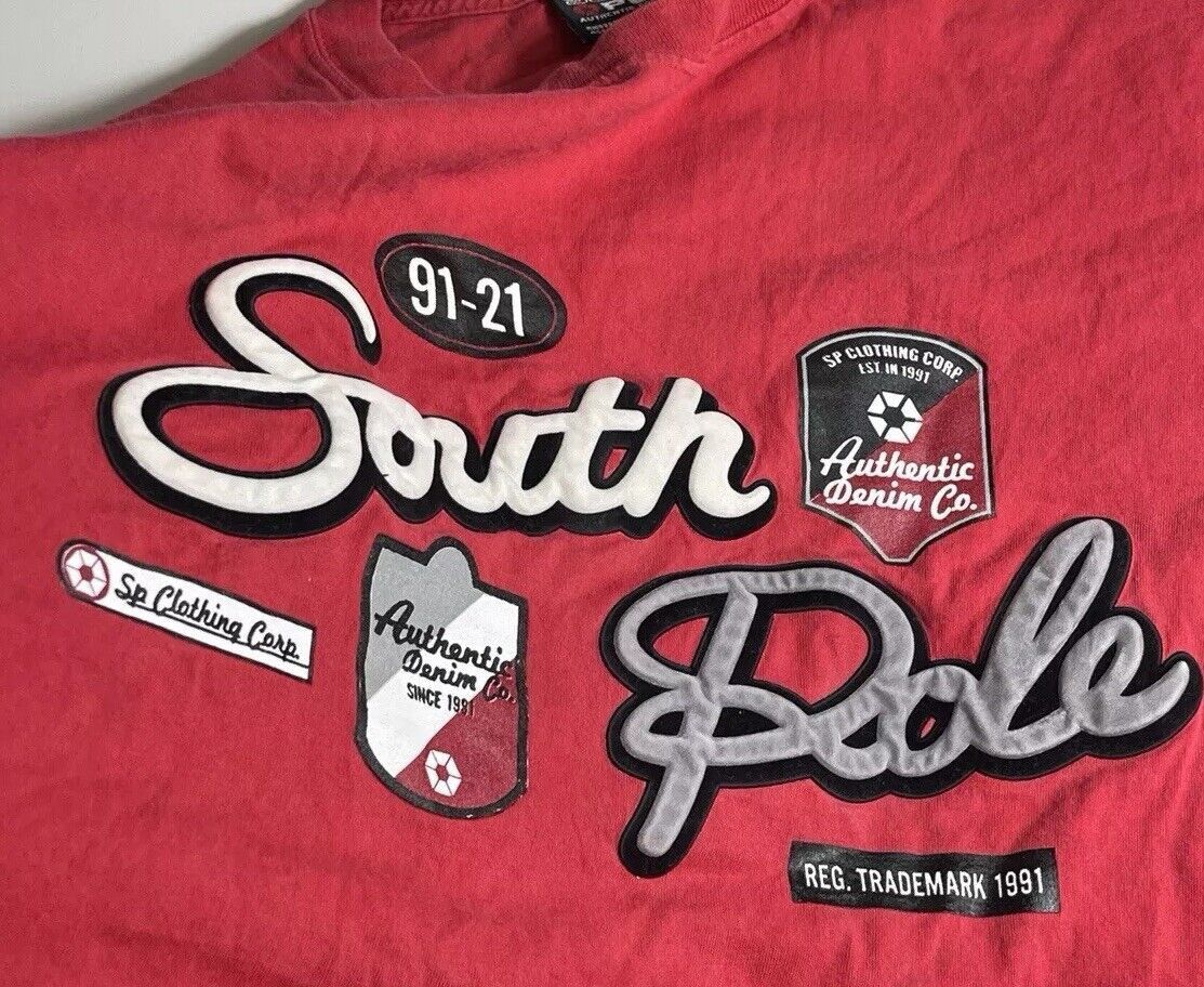 Southpole × Vintage Southpole Mens XL Red T-shirt Y2K 100% Cotton USA AUTHENTIC Size US XL / EU 56 / 4 - 9 Thumbnail