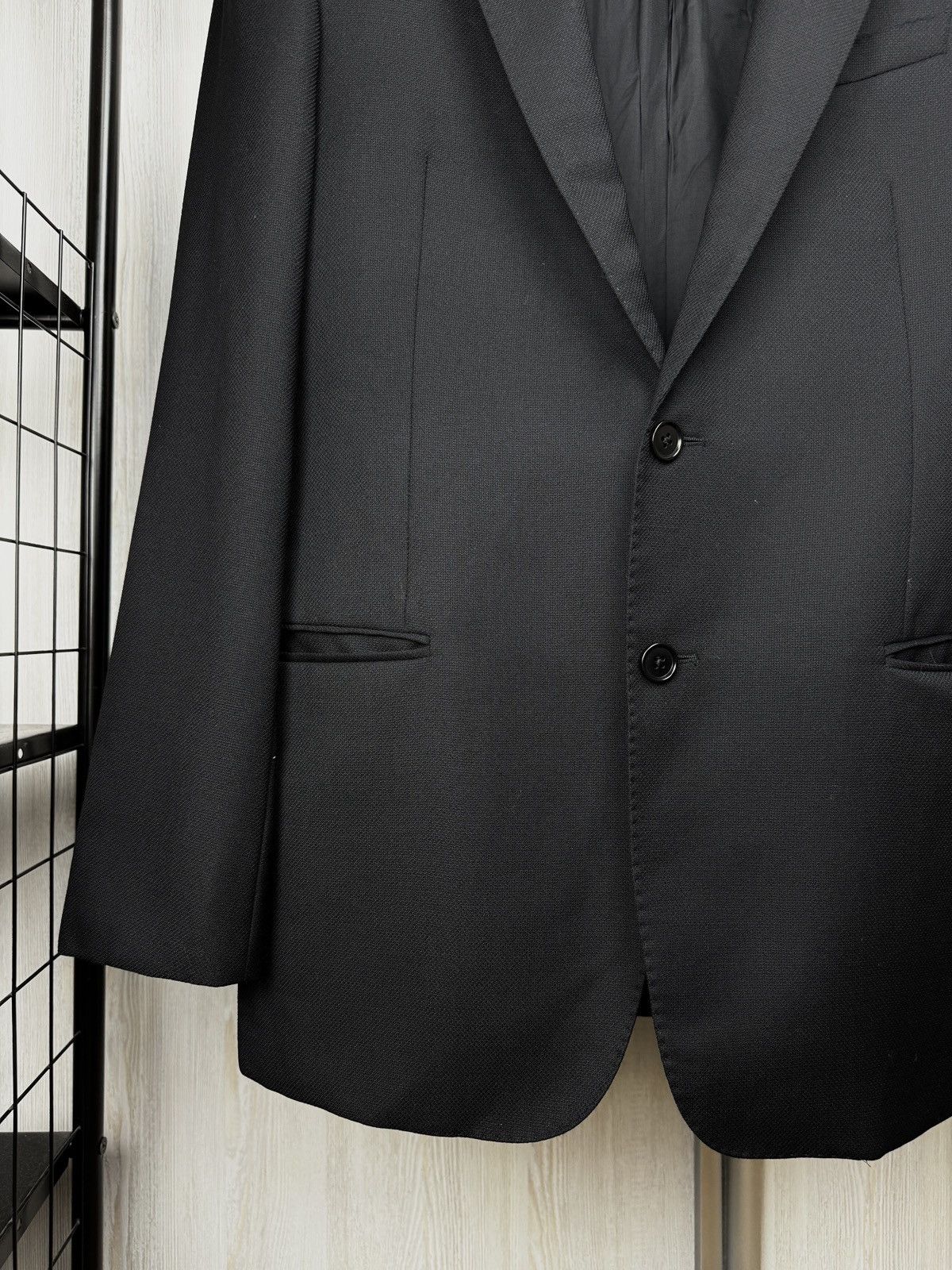 Armani Collezioni Armani Collezioni Giorgio black structural wool blazer Size 40R - 4 Thumbnail