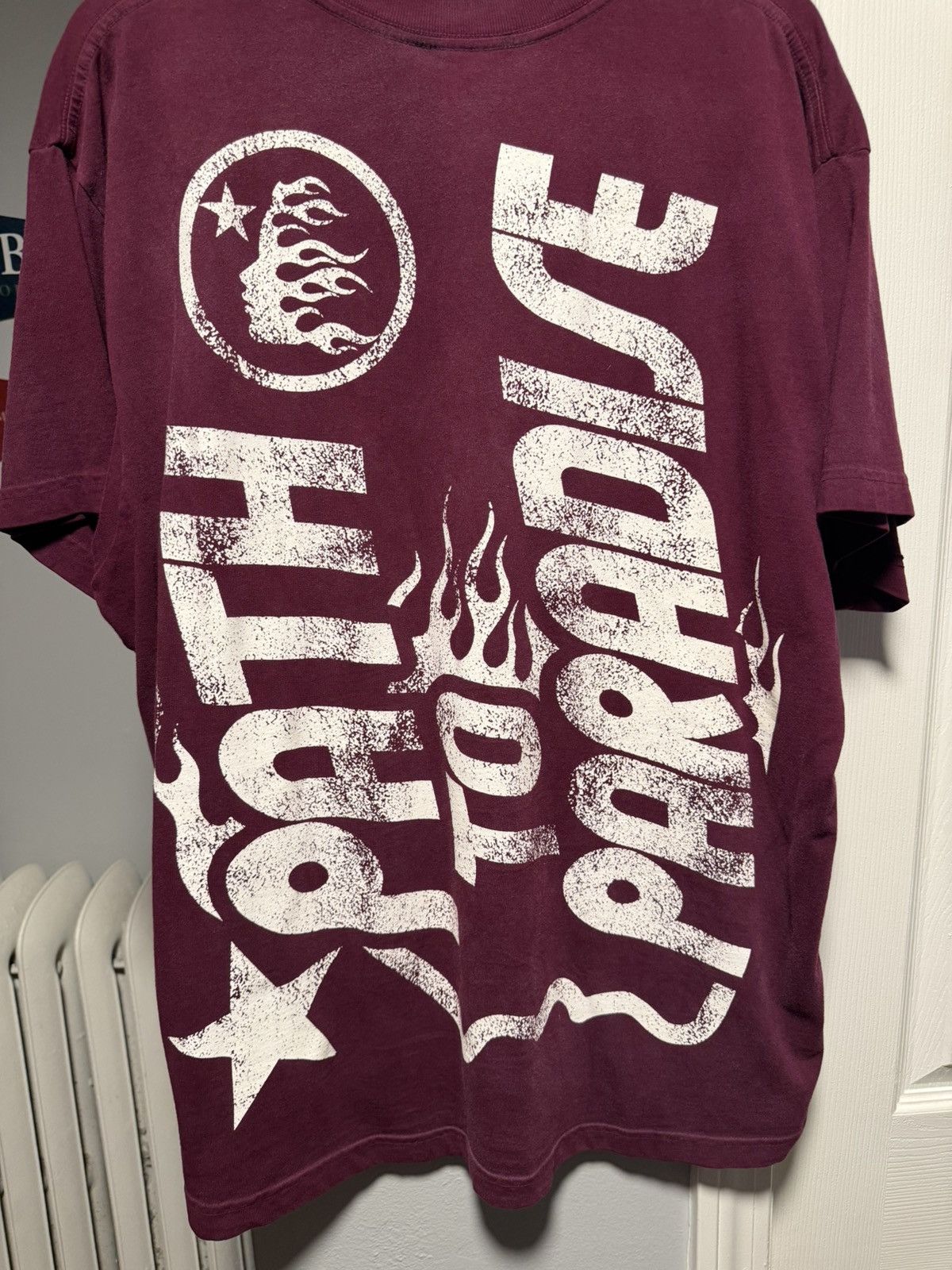 HELLSTAR Hellstar Jesus Burgundy Tee shirt Size Mens Large Size US L / EU 52-54 / 3 - 5 Thumbnail