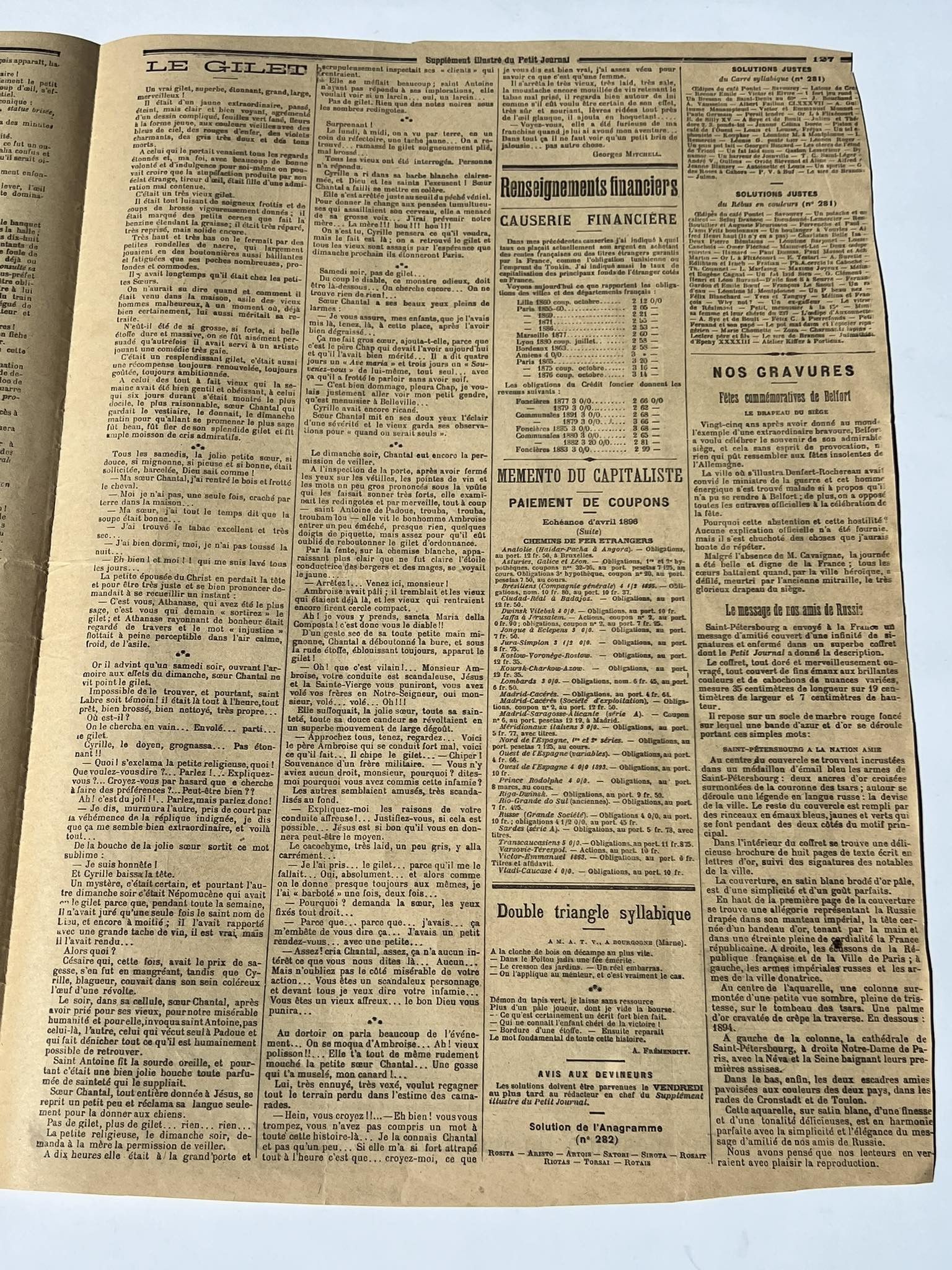 Other 1896 Le Petit Journal paper Newspaper France number 283 Size ONE SIZE - 7 Thumbnail