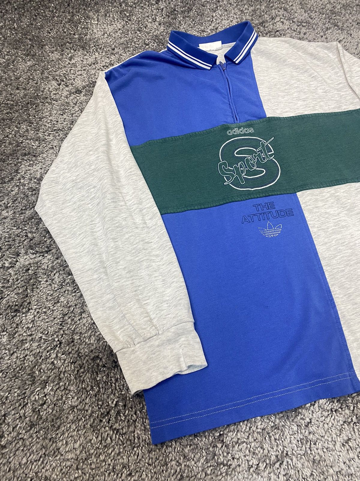 Adidas × Vintage Vintage 90s Adidas Sport The Attitude Long Sleeve Size US M / EU 48-50 / 2 - 2 Thumbnail