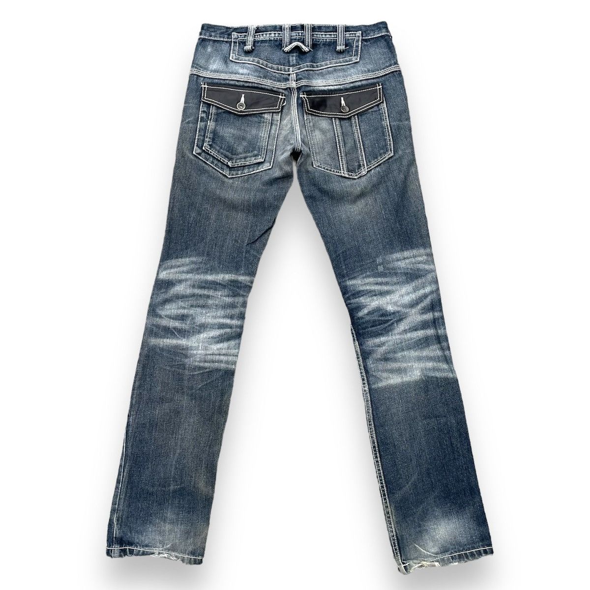 semanticdesign 🇯🇵 SEMANTIC DESIGN LEATHER POCKET WASHED DENIM PANTS Size US 29 - 1 Thumbnail