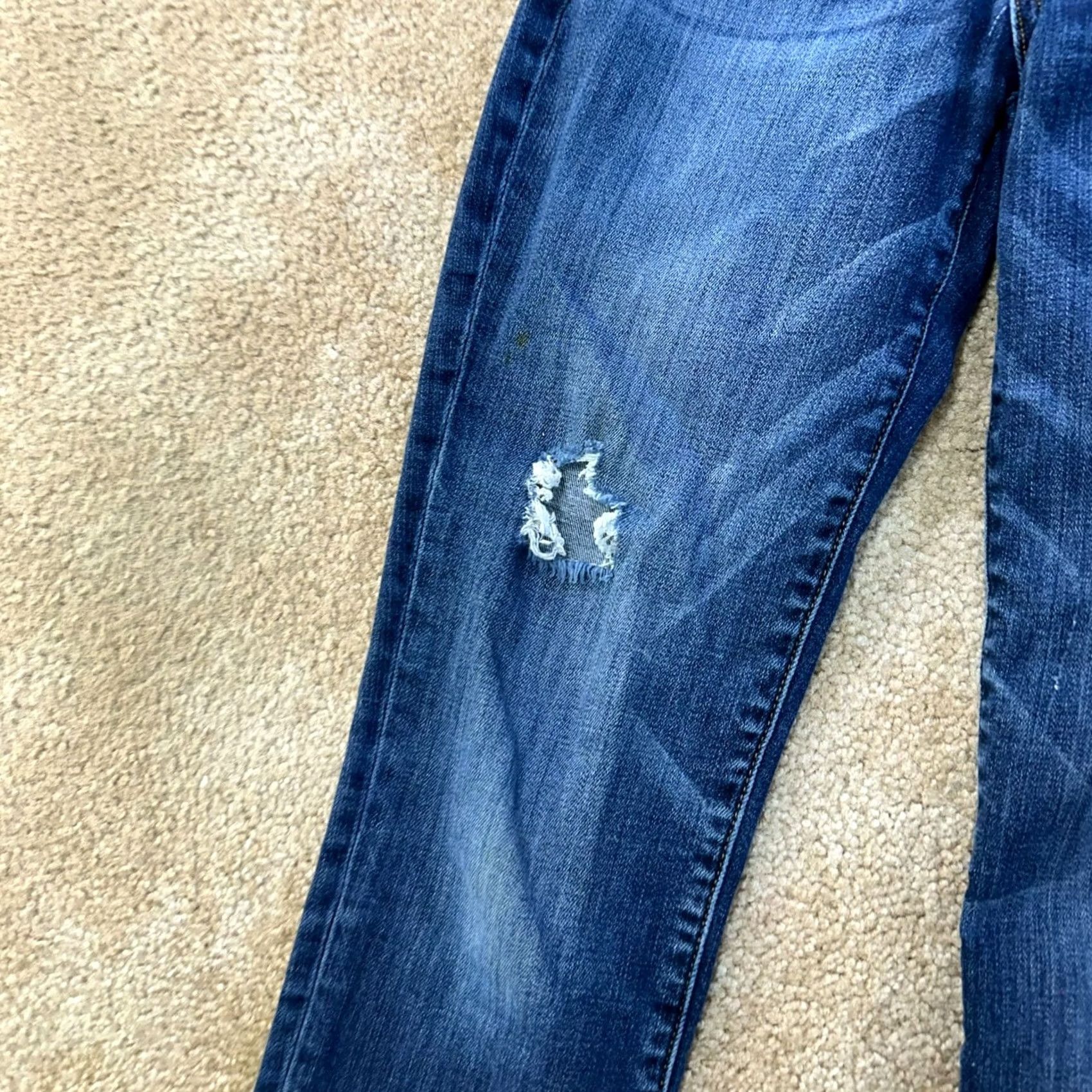 Denime Judy Blue Jeans Women's Slim Fit 3/26 Blue Denim Mid Rise Stretch 5-Pocket Inseam 29 in Dark Wash Size 26" / US 2 / IT 38 - 2 Thumbnail