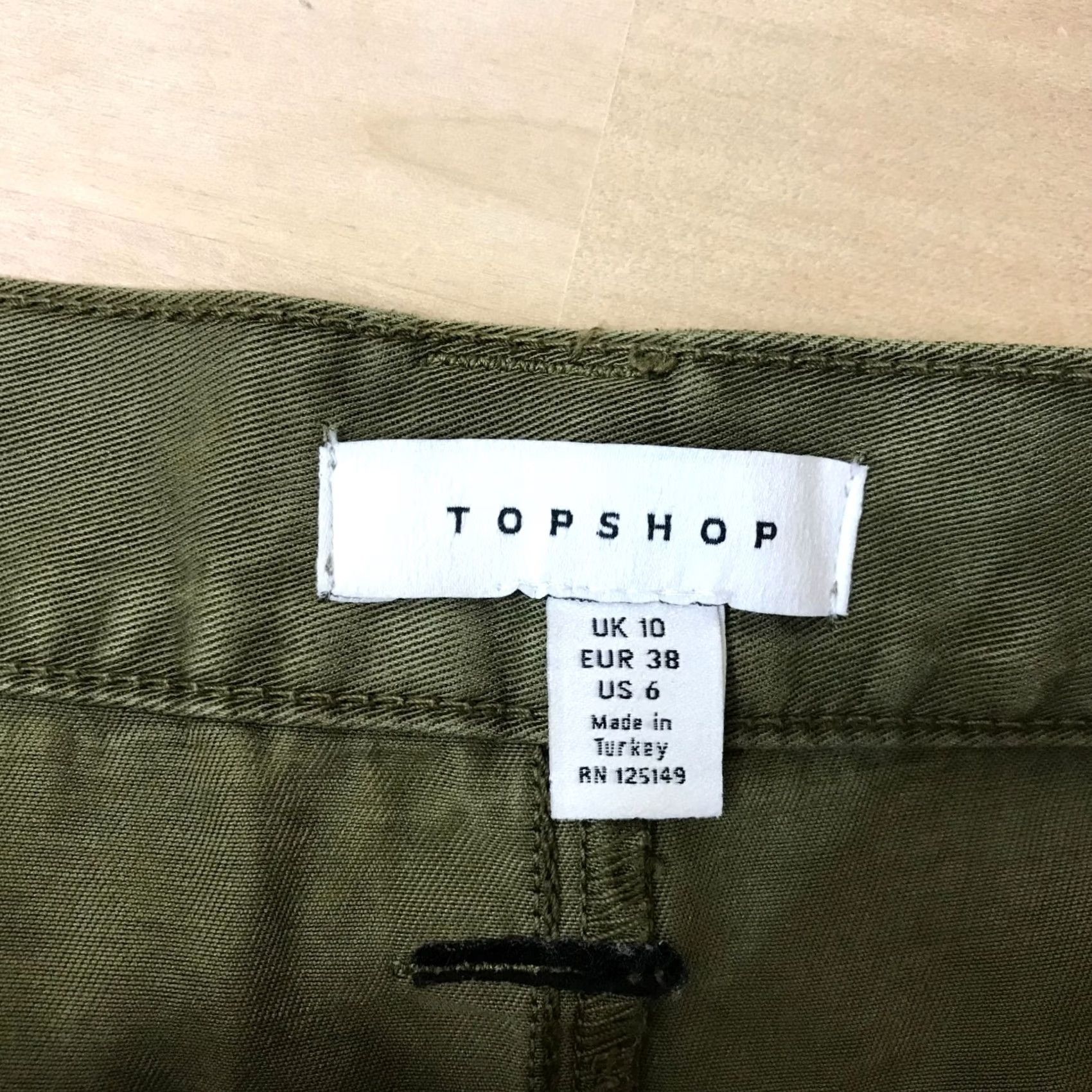 Topshop TOPSHOP Women's 6 Green Pleated Cuff Pants Lyocell Blend Size 28" / US 6 / IT 42 - 7 Thumbnail
