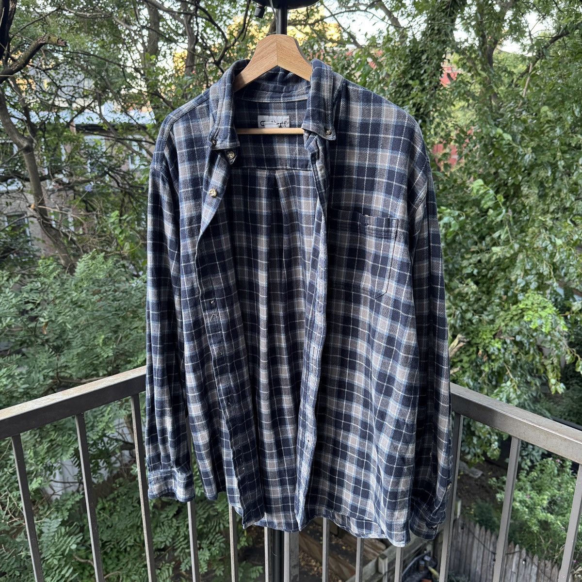 Vintage Carhartt Faded Flannel Shirt ERD Grunge Thrashed Distressed Size US XL / EU 56 / 4 - 1 Thumbnail