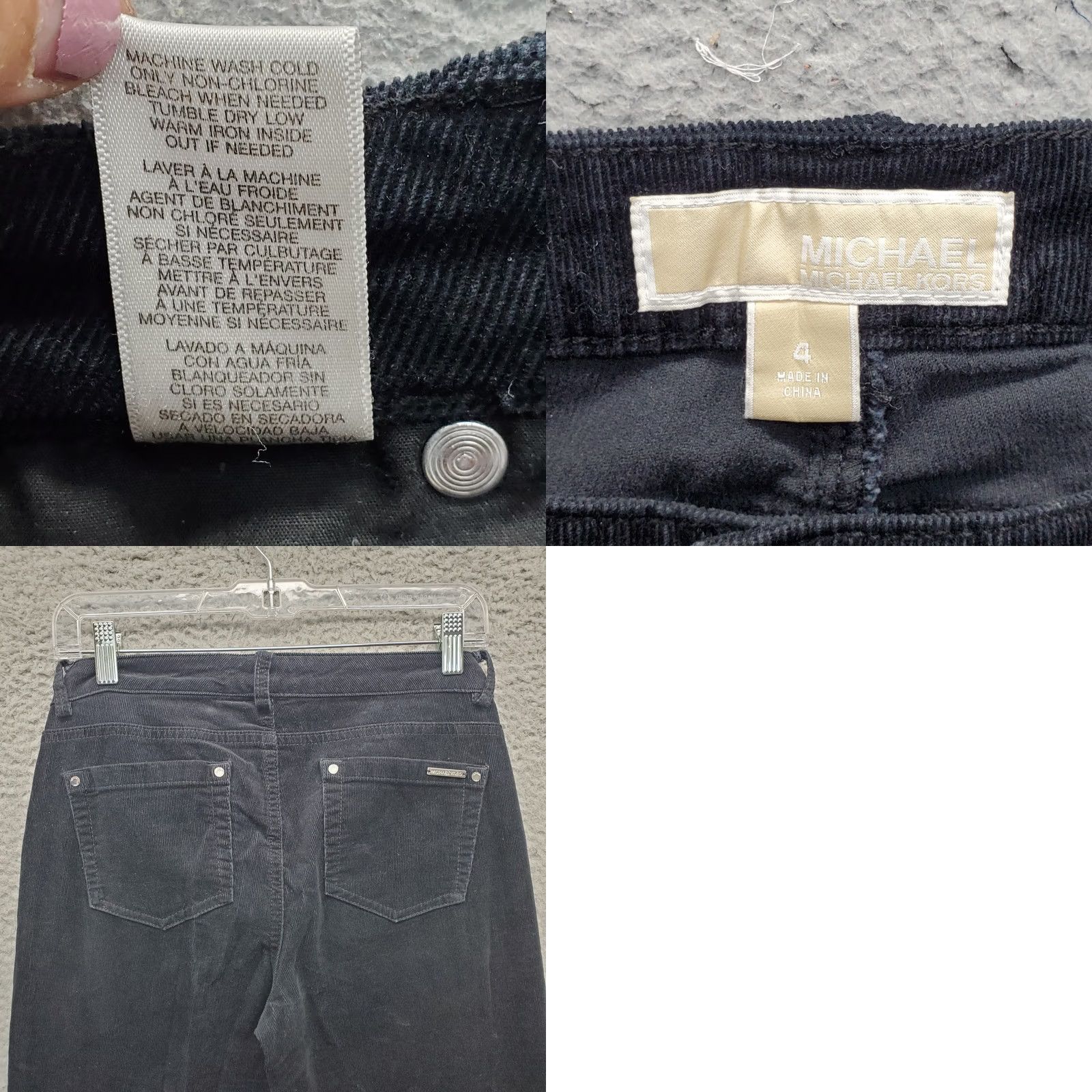 Michael Kors Michael Kors Womens Pants Black Corduroy Modern Bohemian Stretch Straight Fit 4 Size 27" / US 4 / IT 40 - 8 Thumbnail