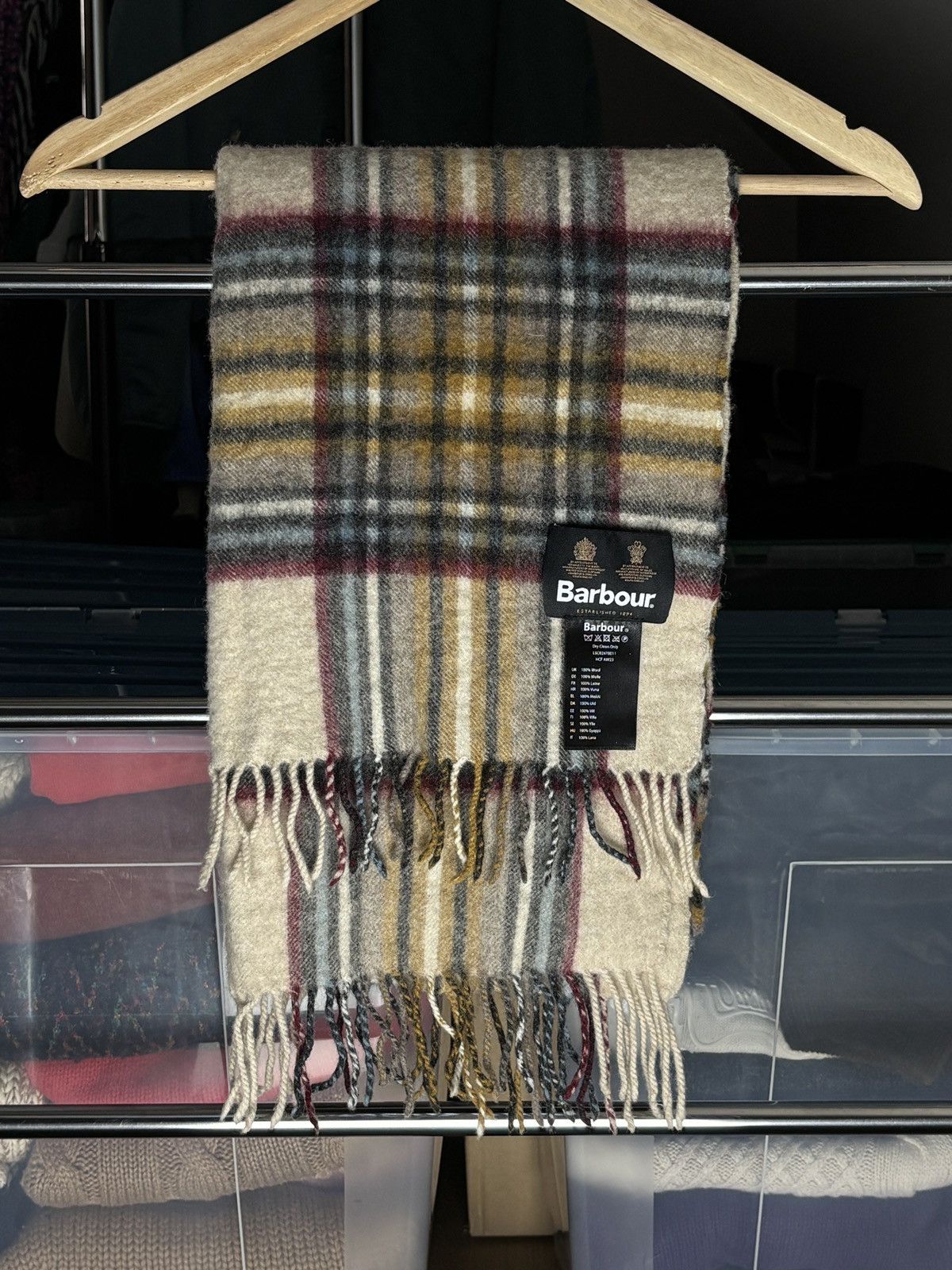 Barbour Barbour Checkered Wool Scarf Size ONE SIZE - 1 Thumbnail