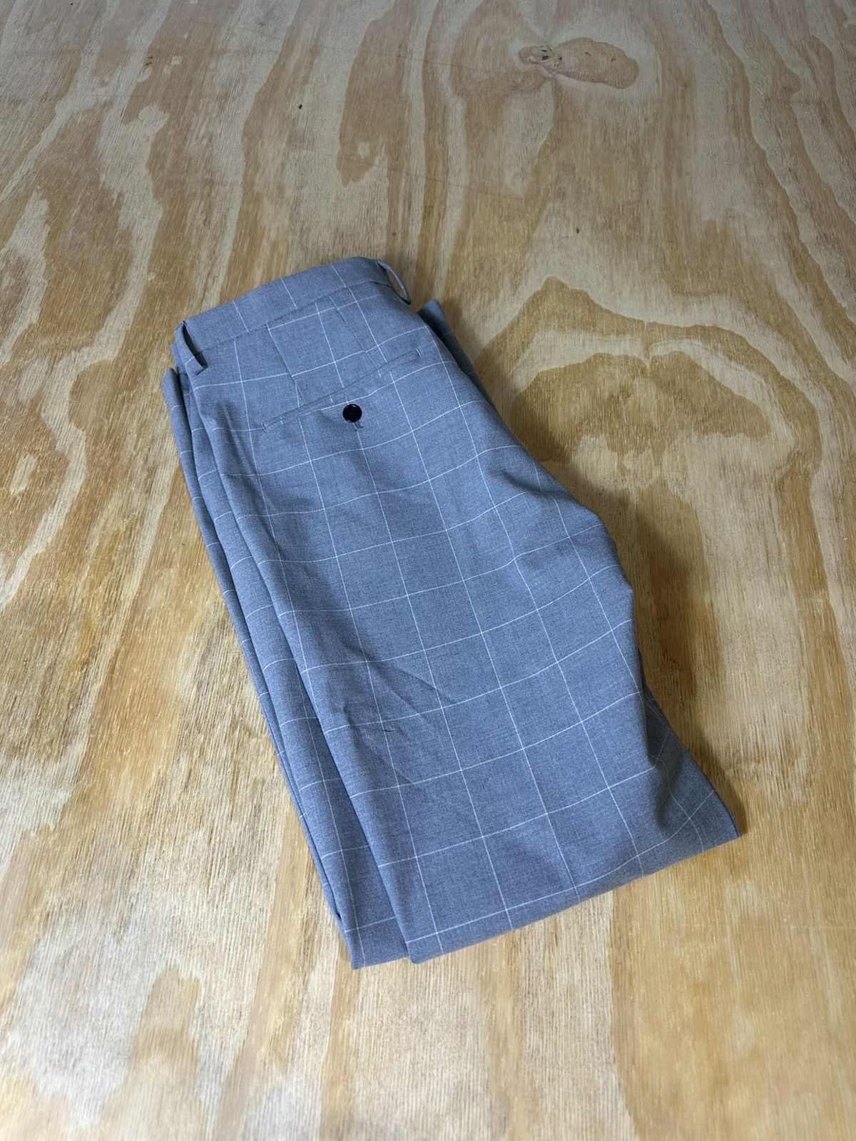 H&M Mens Striped Plaided Light Grey Dress Pants Size 31 H&M Size US 31 - 2 Thumbnail