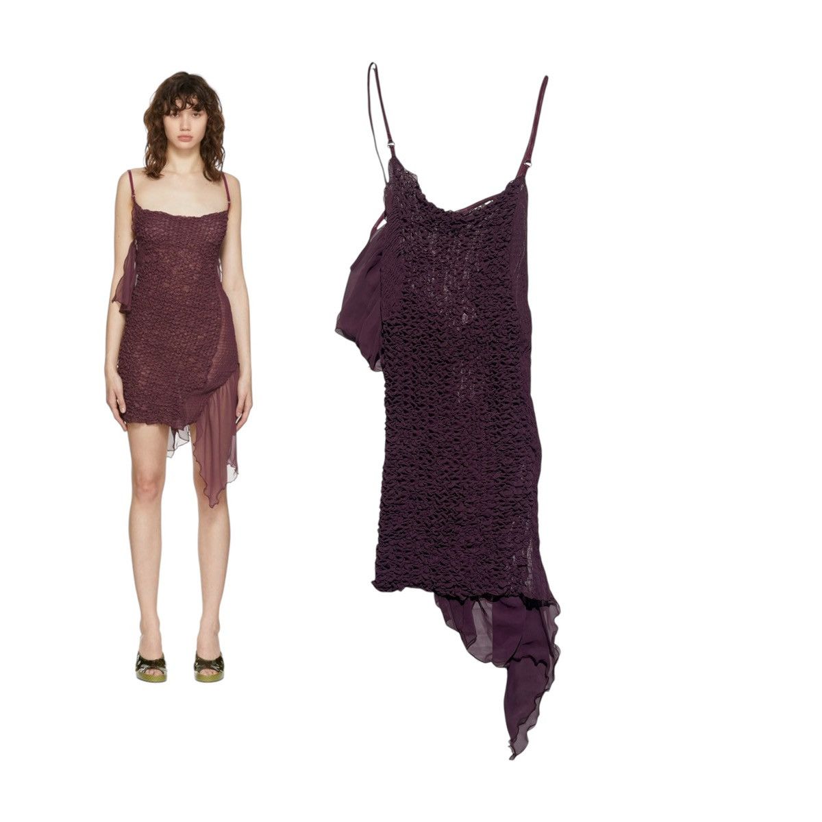 Other Chiffon ruffled asymmetric dress Size XS / US 0-2 / IT 36-38 - 1 Thumbnail