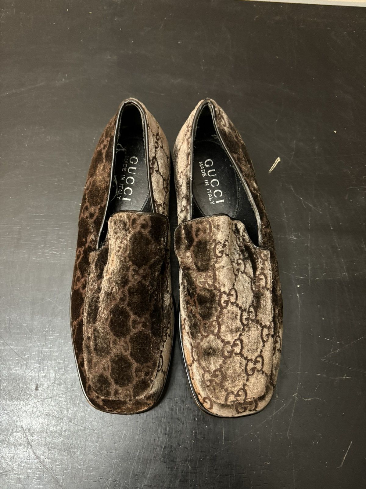 Gucci Gucci GG Monogram Velvet Slip On Loafers Brown Size US 5 / EU 37 - 2 Thumbnail