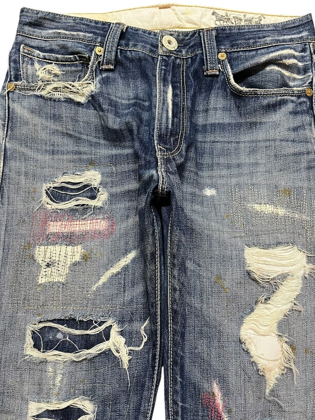Levi's Vintage Levi’s 505 Slim Straight Ripped Distressed Denim Size US 31 - 2 Thumbnail