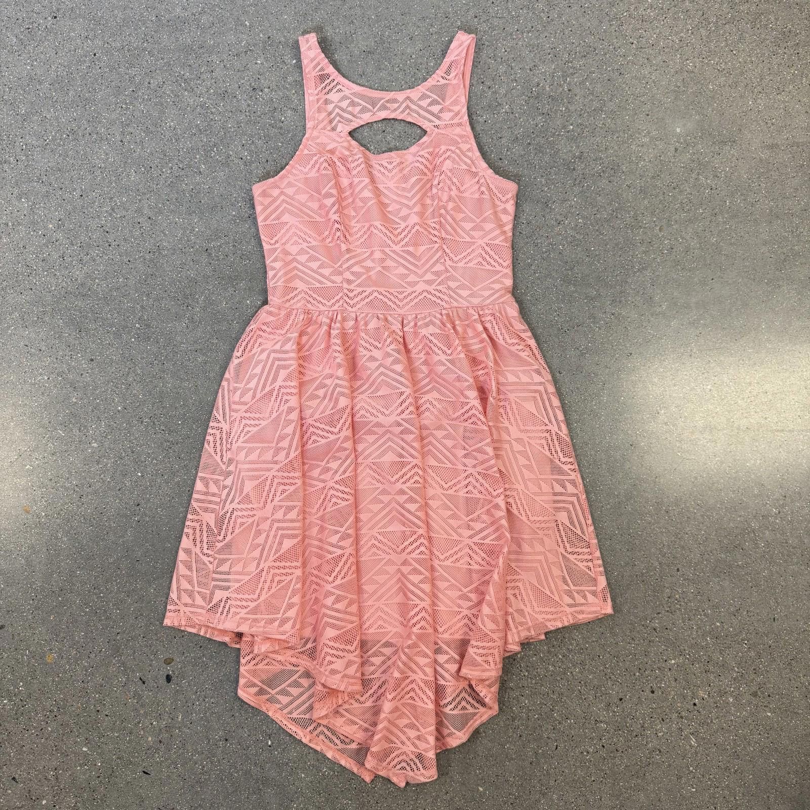 Designer Material Girl Dress Womens M Pink Geometric Lace Sleeveless Size ONE SIZE - 1 Thumbnail