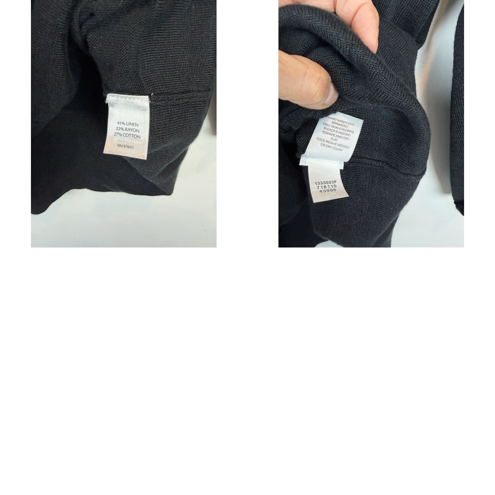 J. Jill J. Jill Cardigan Sweater Womens Large Black Linen Blend Knit Open Front Business Size L / US 10 / IT 46 - 8 Thumbnail