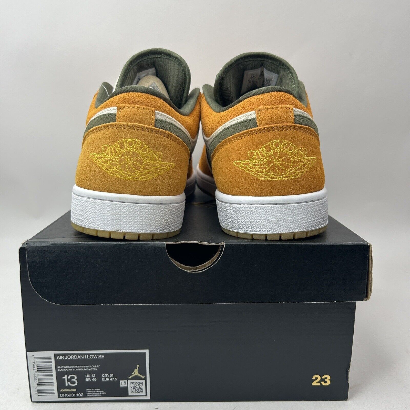 Nike Nike Air Jordan 1 Low SE “Light Curry/Orange Olive” 2023 Size US 13 / EU 46 - 4 Thumbnail