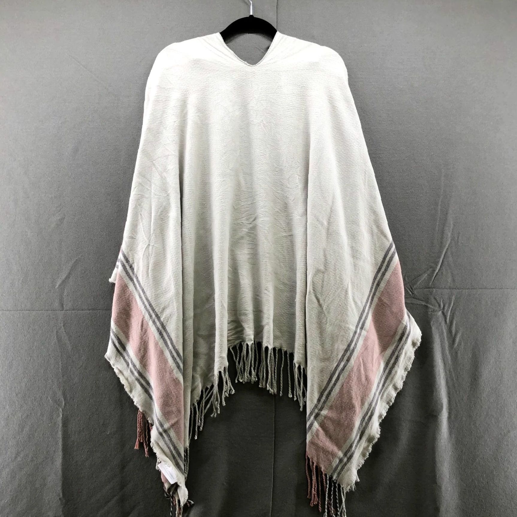 Pinko Womens Boho Fringe Poncho Cardigan Sweater OS Lightweight Multicolor Viscose Knit Suzu Size ONE SIZE - 4 Thumbnail