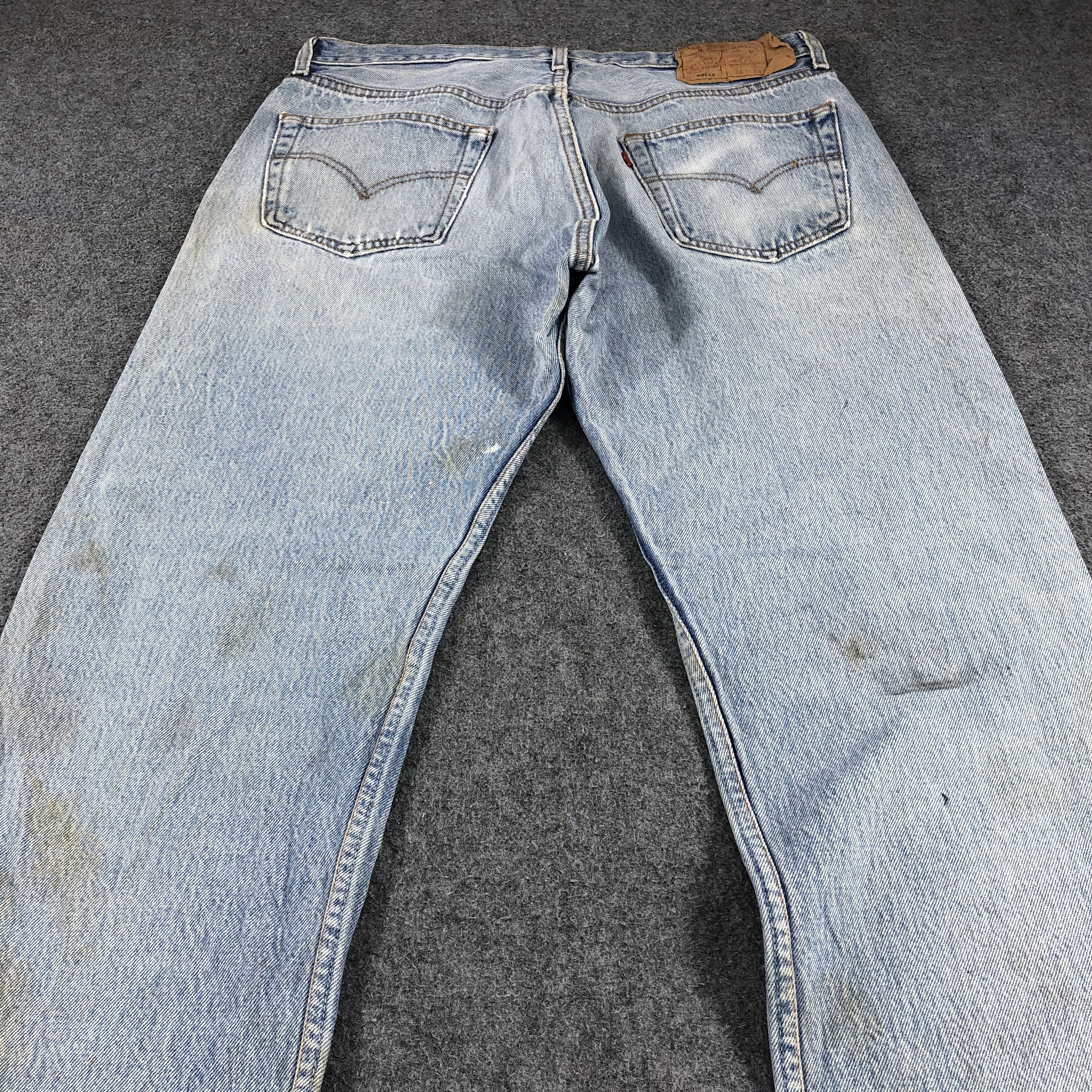 Levi's Vintage Distress Light Wash Levis 501 Jeans-JM915 Size US 32 / EU 48 - 4 Thumbnail
