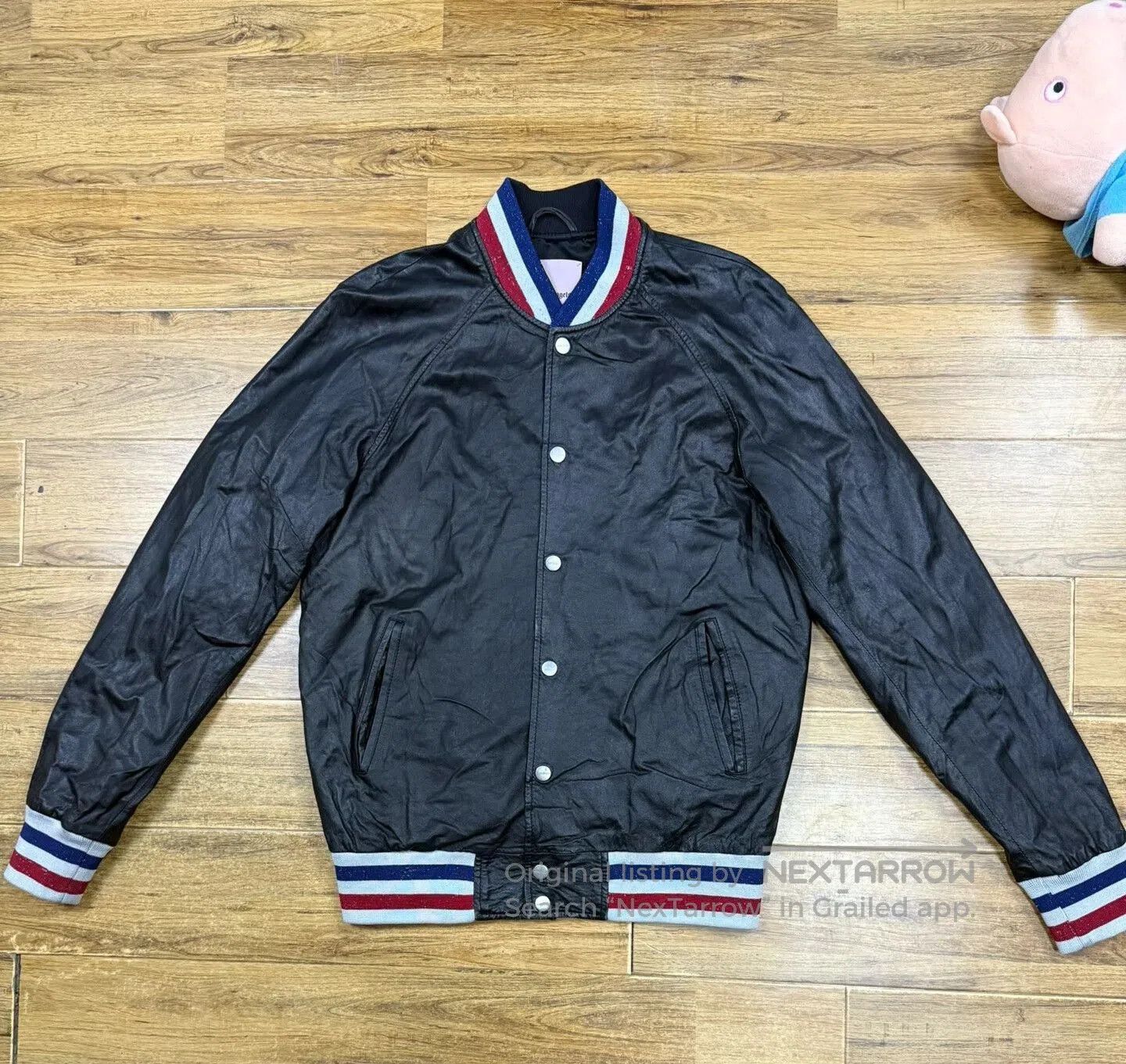Palm Angels Men's Casual Leather Jacket.
