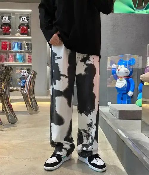 Japanese Brand Tie Dye Denim Pants - Black/White Size US 30 / EU 46 - 2 Thumbnail