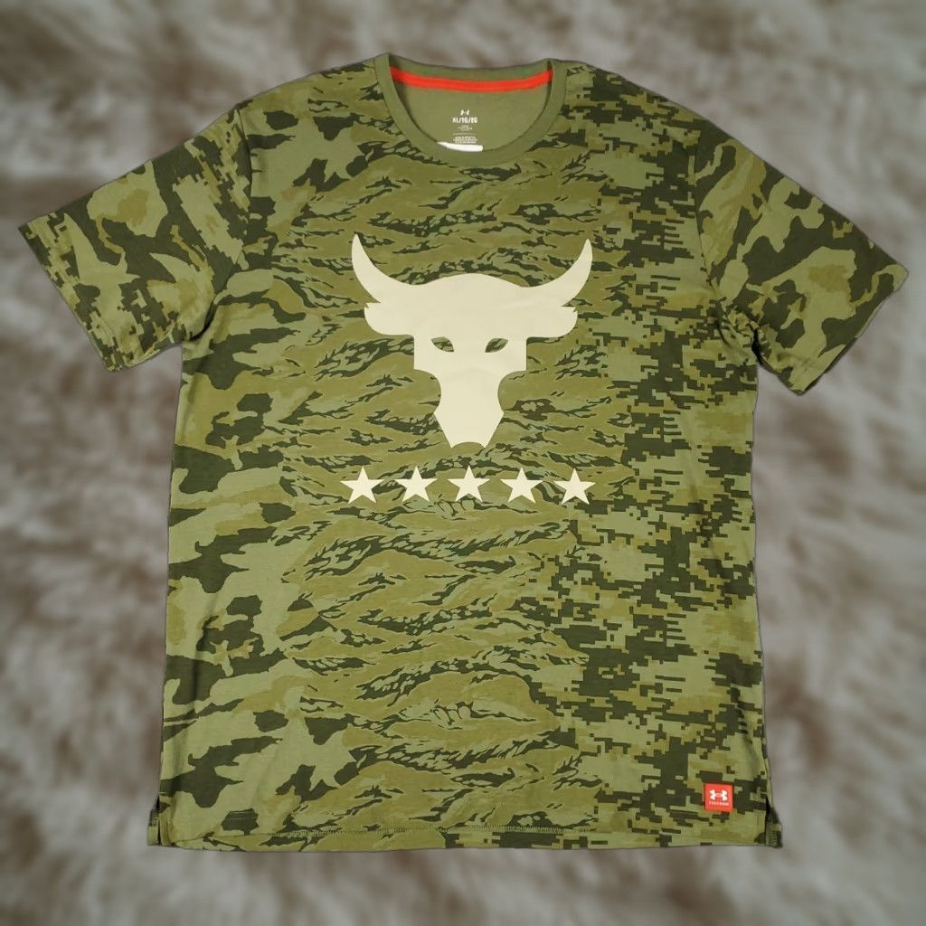 Under Armour Under Armour T Shirt Mens XL Green Camo Bull Graphic Project Rock Short Sleeve Size US XL / EU 56 / 4 - 1 Thumbnail