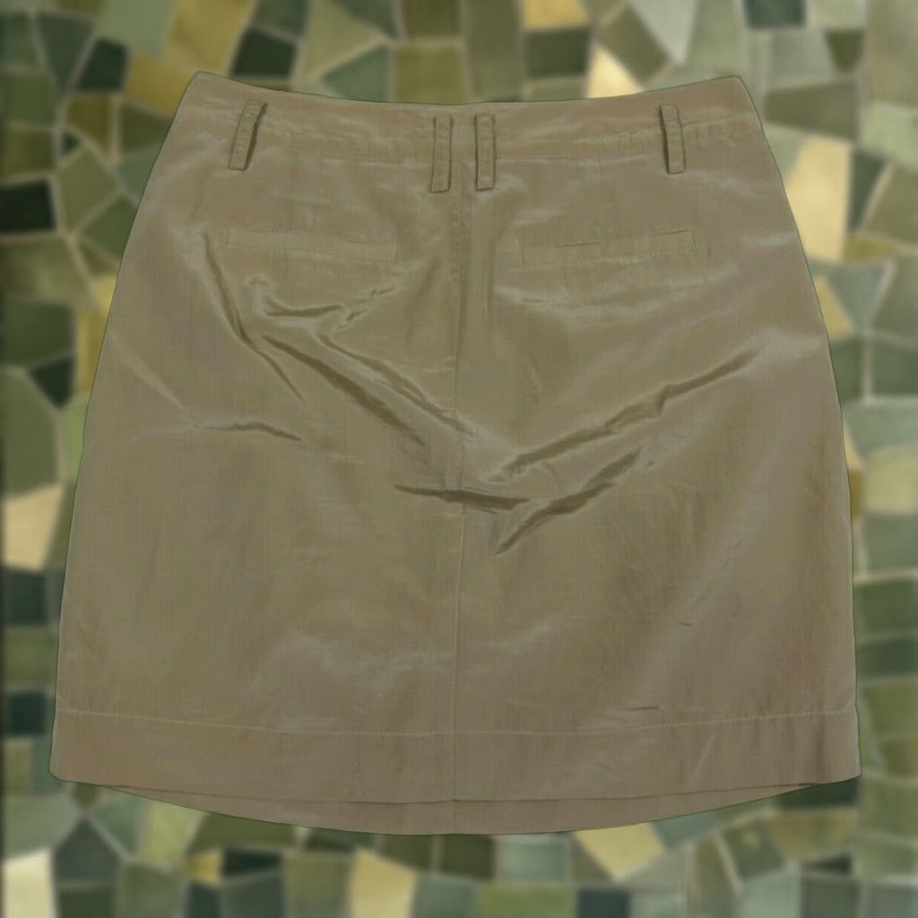 Banana Republic Banana Republic Brown Beige Silk Satin Zip Pocket Pencil Skirt Women Size 4/S Size 27" / US 4 / IT 40 - 1 Thumbnail