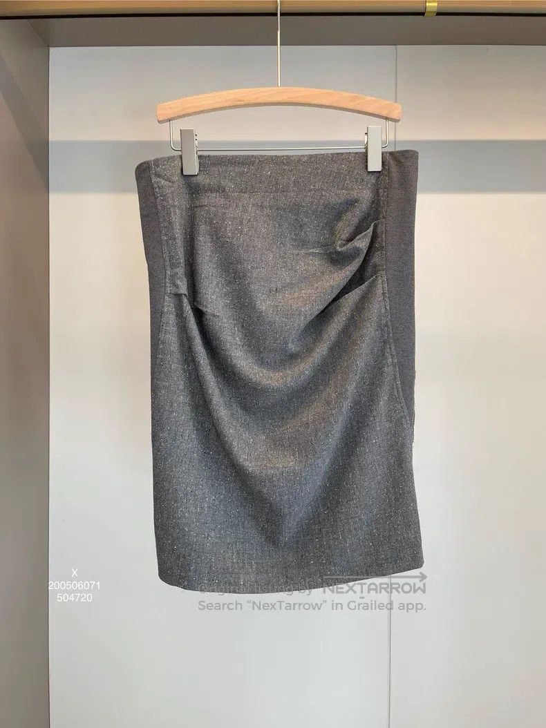 Brunello Cucinelli Brunello Cucinelli Light Gray Wool Skirt Size 28" / US 6 / IT 42 - 1 Thumbnail