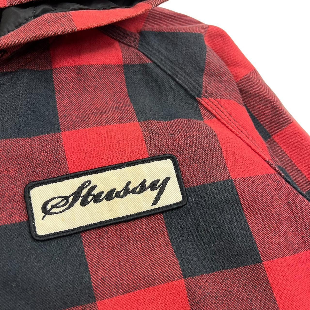 Stussy Vintage Stussy Chequered Zip Up Workwear Jacket Red - Medium Size US M / EU 48-50 / 2 - 7 Thumbnail