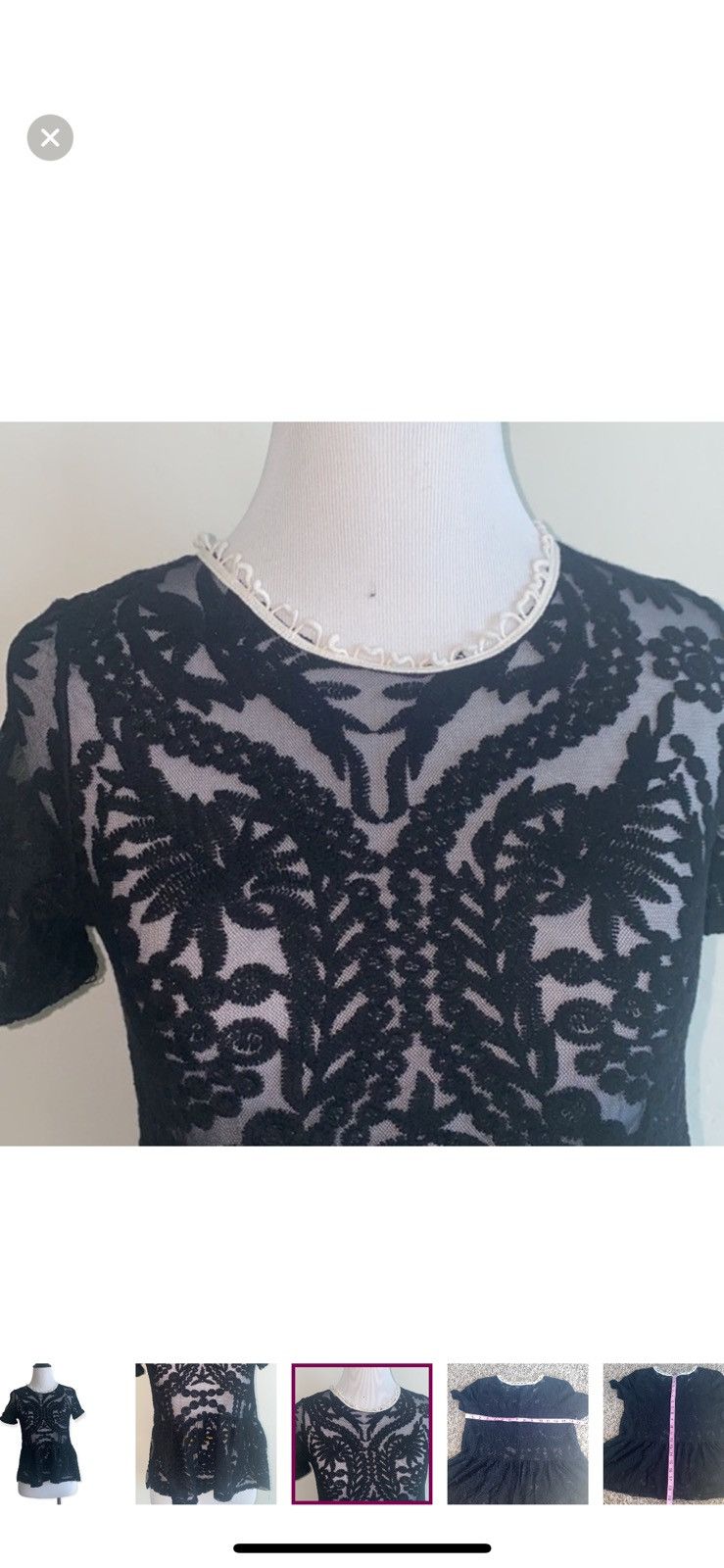 Zara Zara trafaluc small black lace peplum blouse Size S / US 4 / IT 40 - 6 Thumbnail