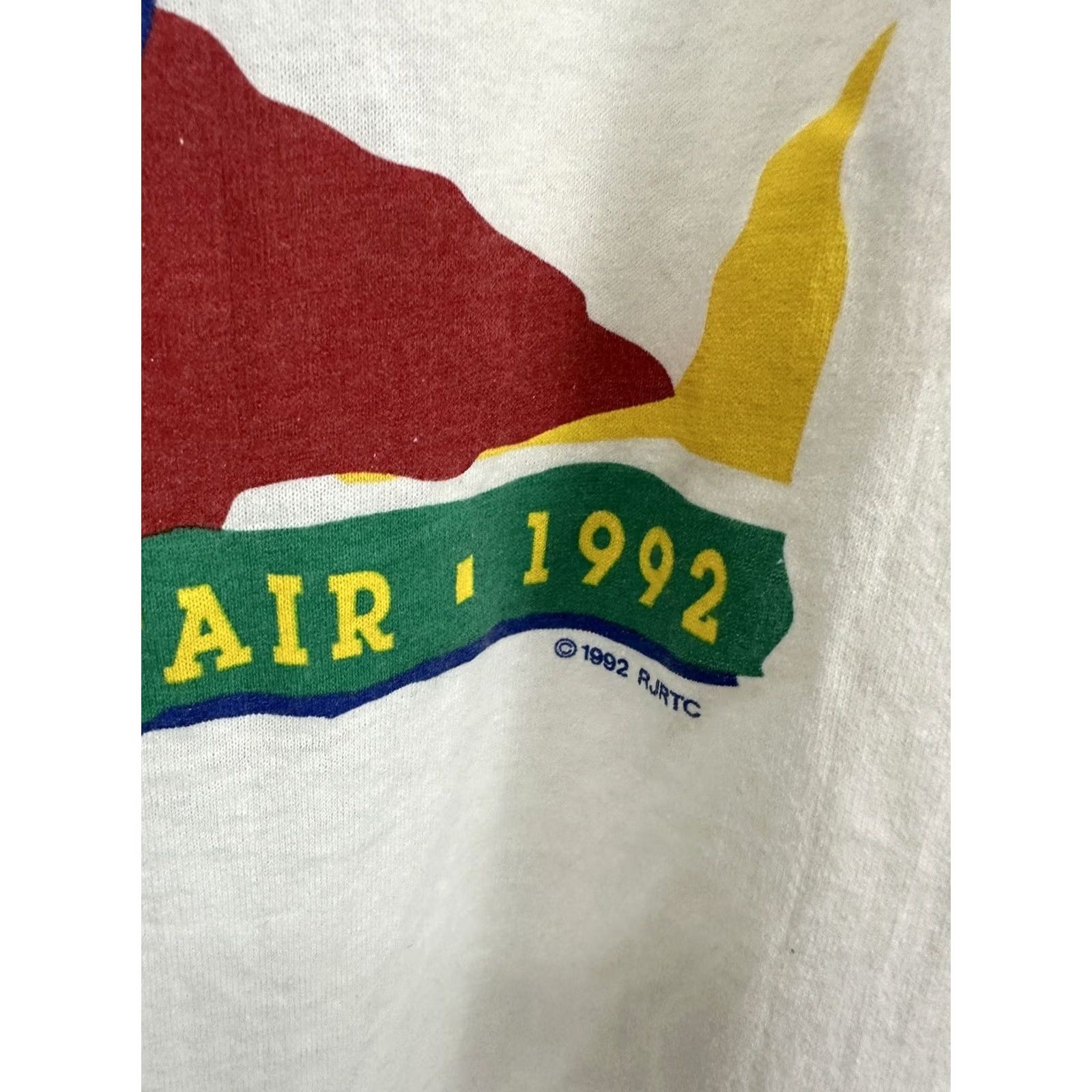 Vintage VINTAGE 90s Winston Racing T-Shirt State Fair 1992 XL White Pocket Worn Mens Size US XL / EU 56 / 4 - 7 Thumbnail