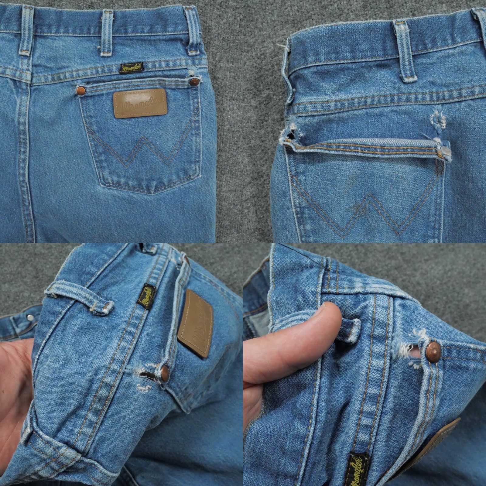 Wrangler VINTAGE Wrangler Jeans Mens 34x27 Blue Pants Faded Distressed Grunge 936PWD Size US 34 / EU 50 - 9 Thumbnail