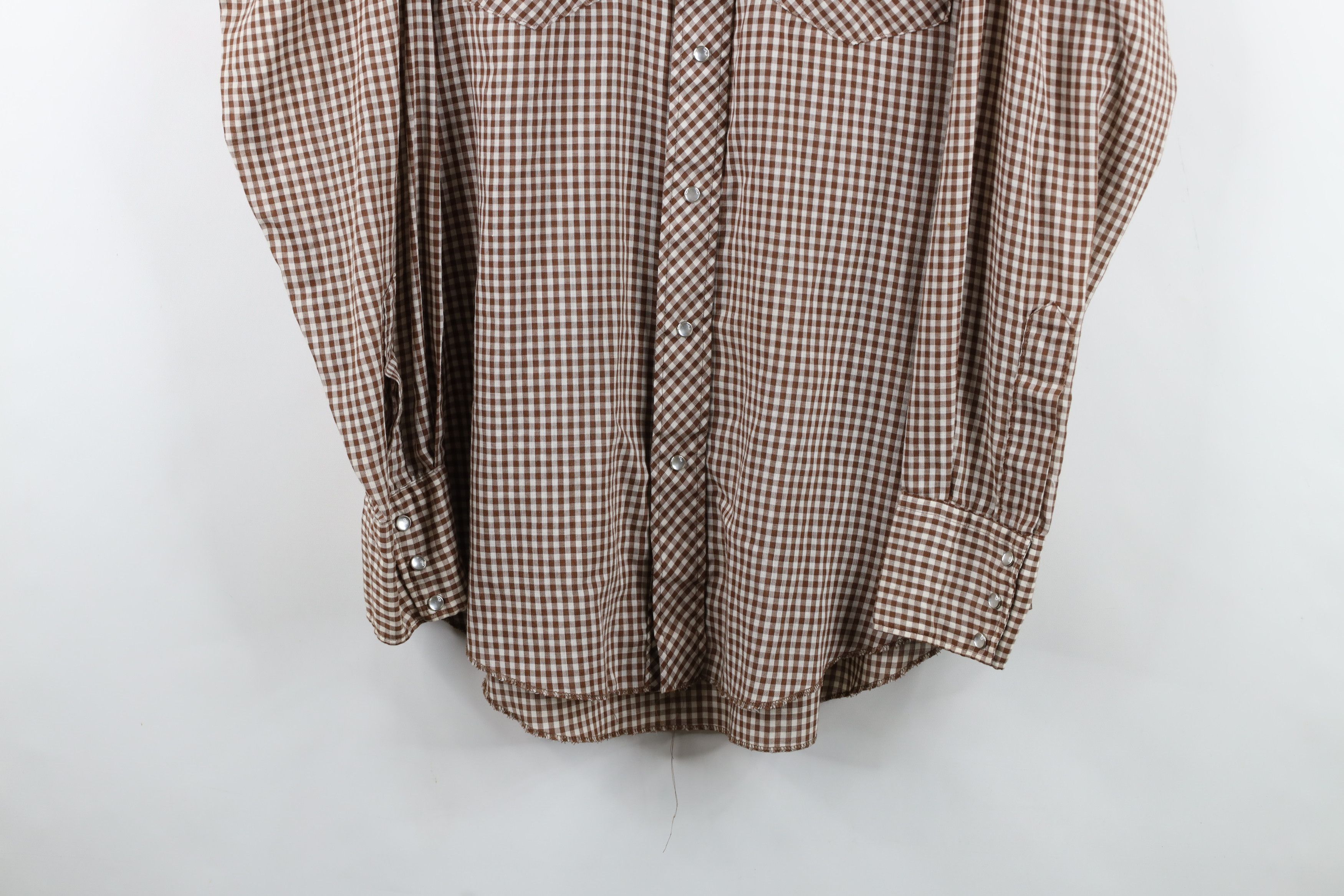 Vintage Vintage 70s Snap Button Collared Shirt Gingham Plaid USA Size US L / EU 52-54 / 3 - 3 Thumbnail