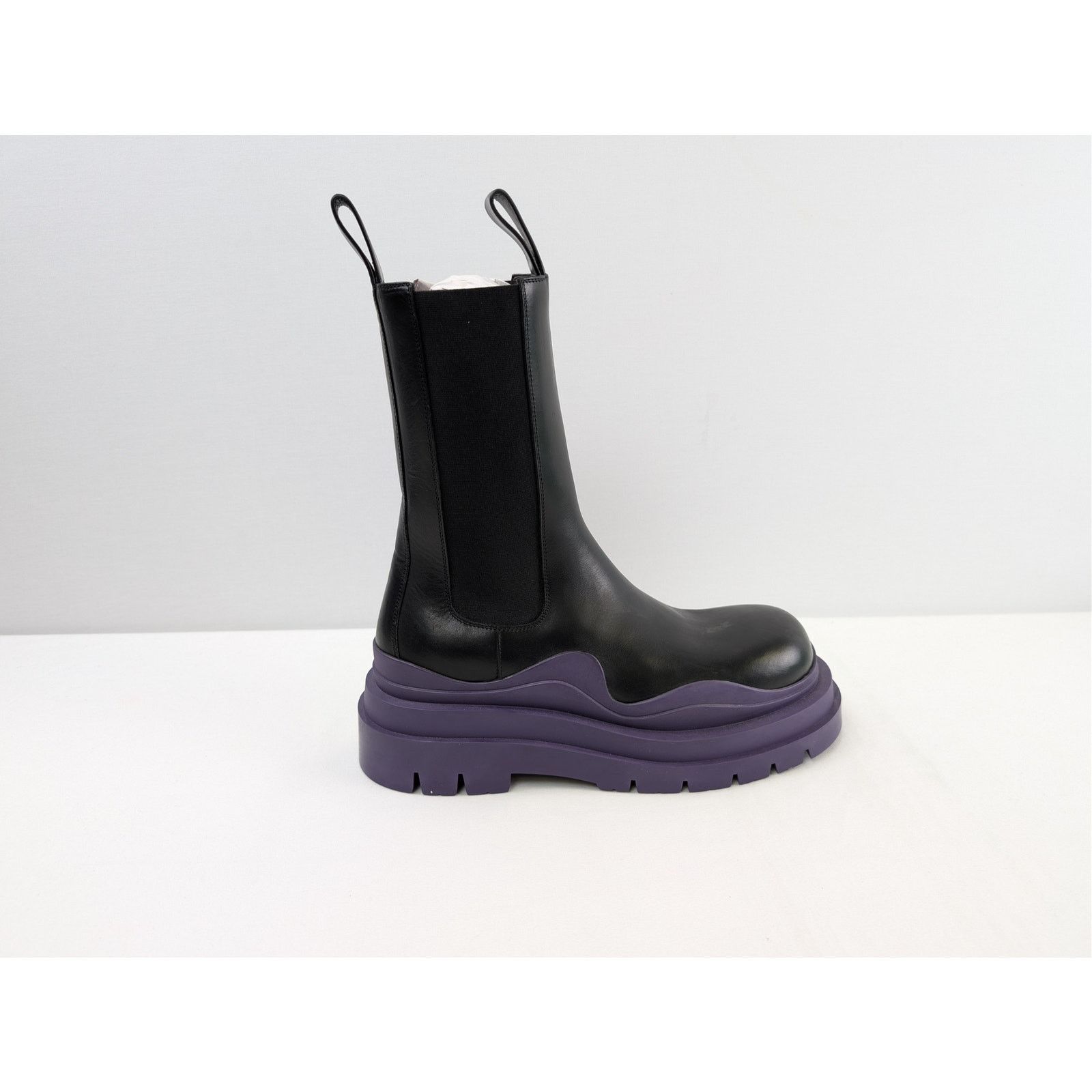 Bottega Veneta o1rshd1 Military Calf Tire Boots in Black/Purple Size US 8 / EU 41 - 3 Thumbnail