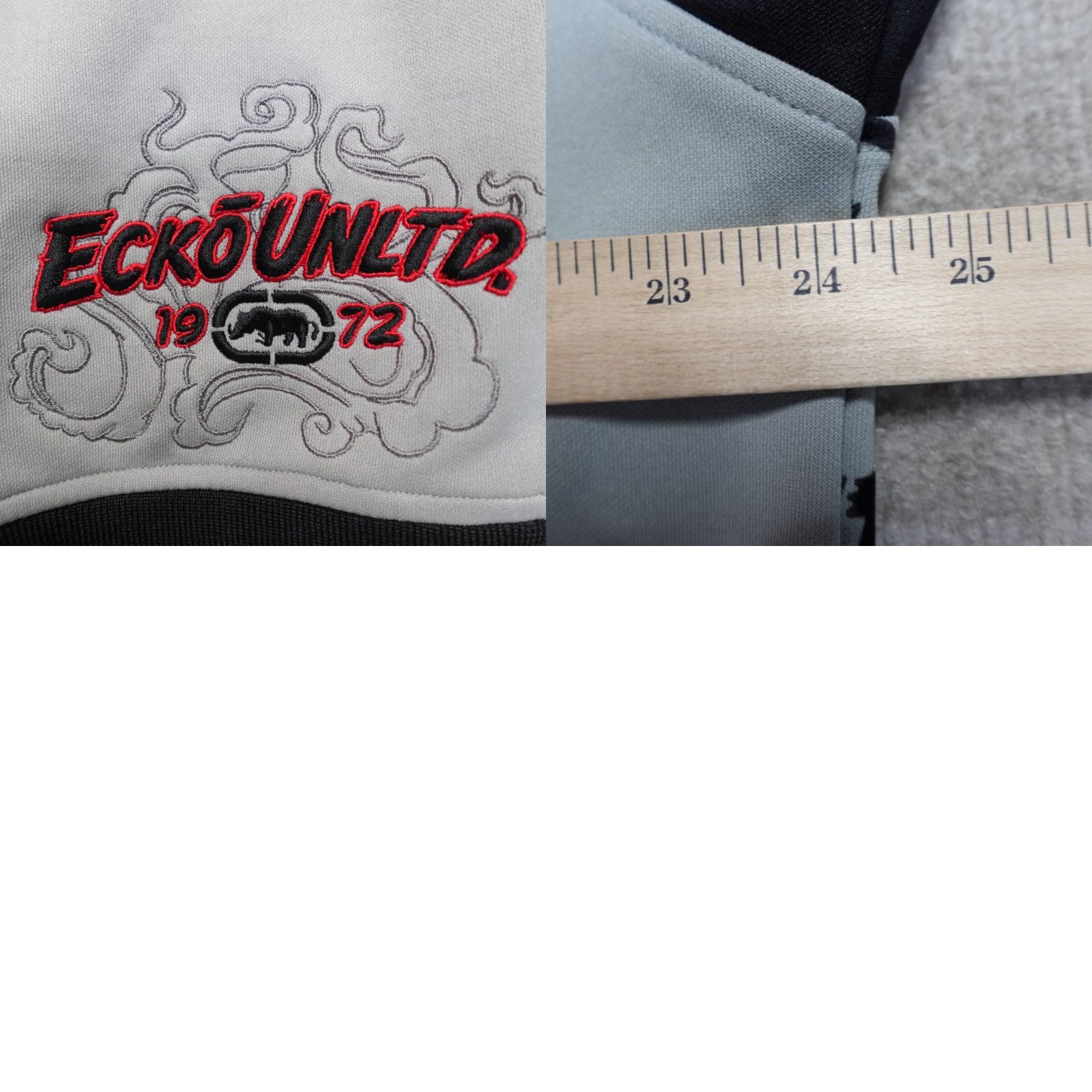 Ecko Unltd. VINTAGE Ecko Unltd. Jacket Track Jacket Graffiti Graffiti Y2K Gray Black Embroidered Comic Book Run/Activewear Mens L Gray Embroidered/Large Size US L / EU 52-54 / 3 - 8 Thumbnail