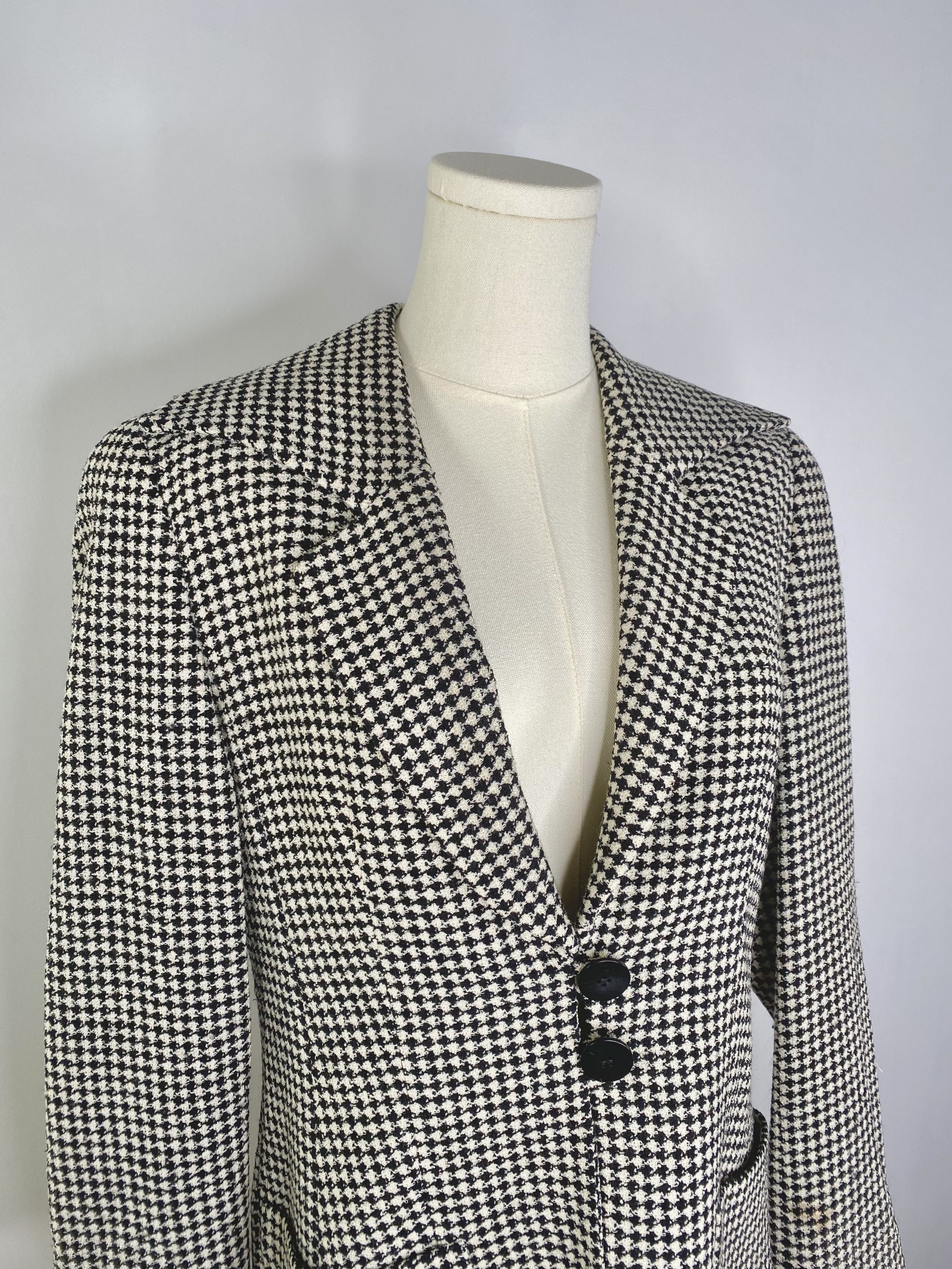 Louis Feraud Louis Feraud - Designer Houndstooth Blazer Size M / US 6-8 / IT 42-44 - 4 Thumbnail