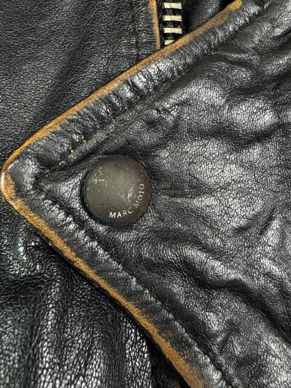 Andrew Marc Denim Leathers by Marc Moto Motorcycle Leather Jacket Size US L / EU 52-54 / 3 - 8 Thumbnail