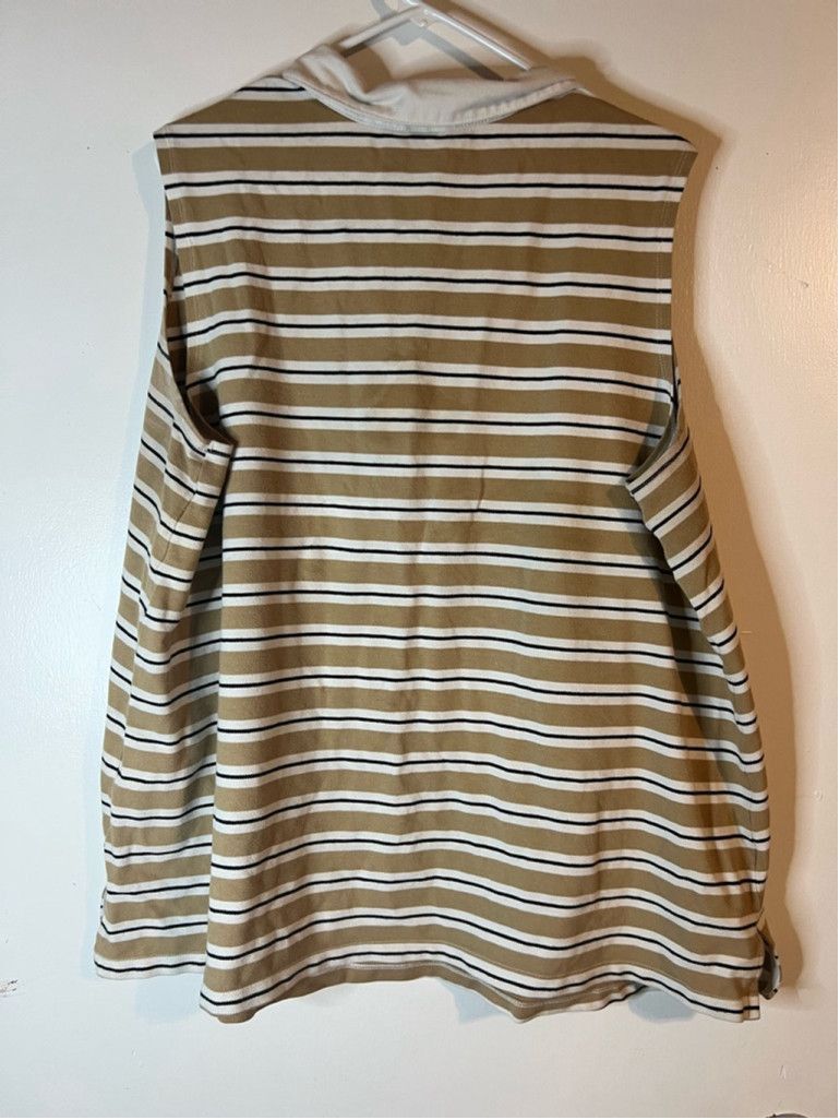Other Women's White Stag 3X Brown Striped Sleeveless Polo Shirt Size 3XL / US 20-22 - 2 Thumbnail