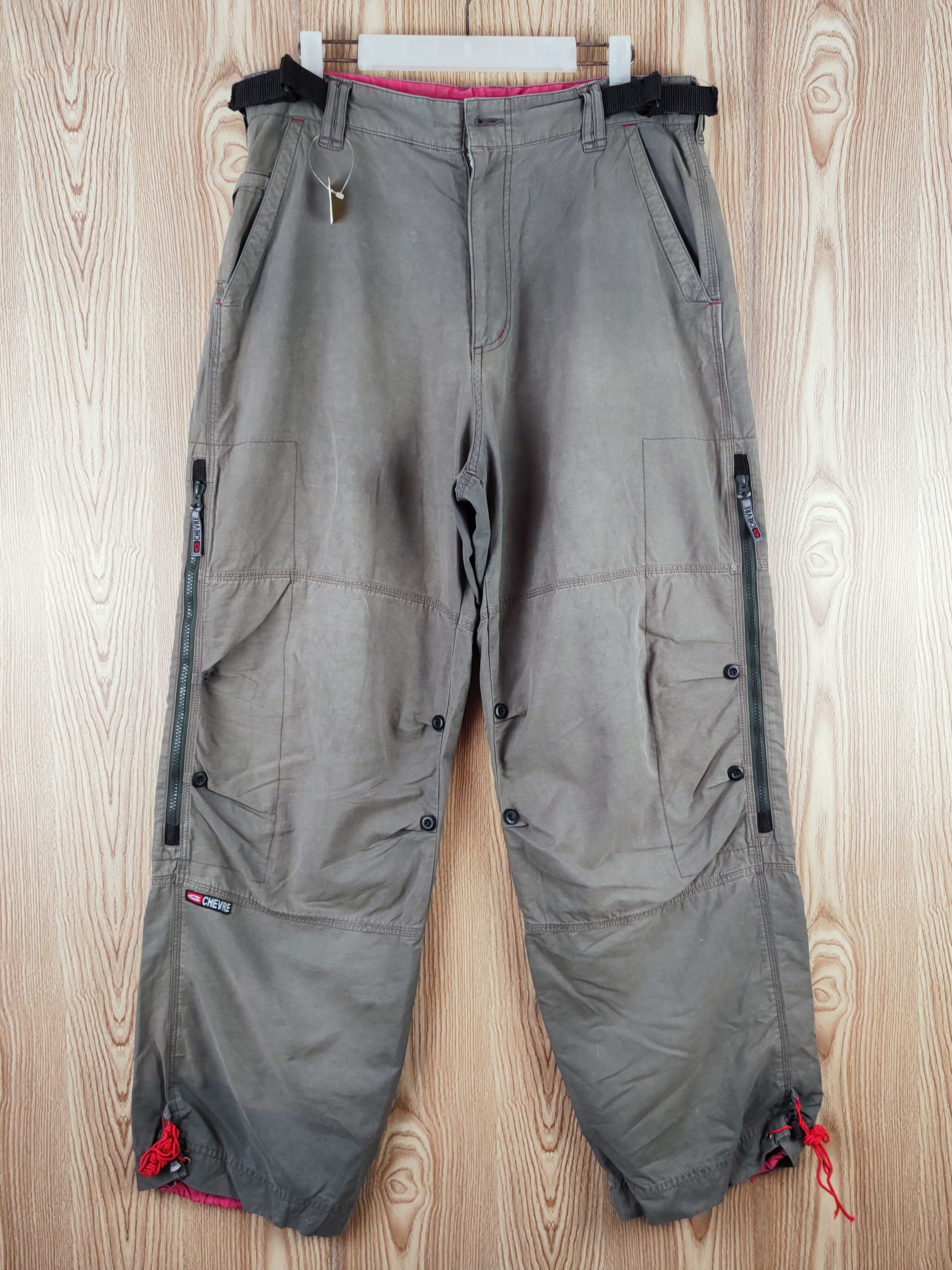 Japanese Brand Chevre Dark Gray Faded Multipocket Cargo Pants #W848 Size US 33 - 1 Thumbnail