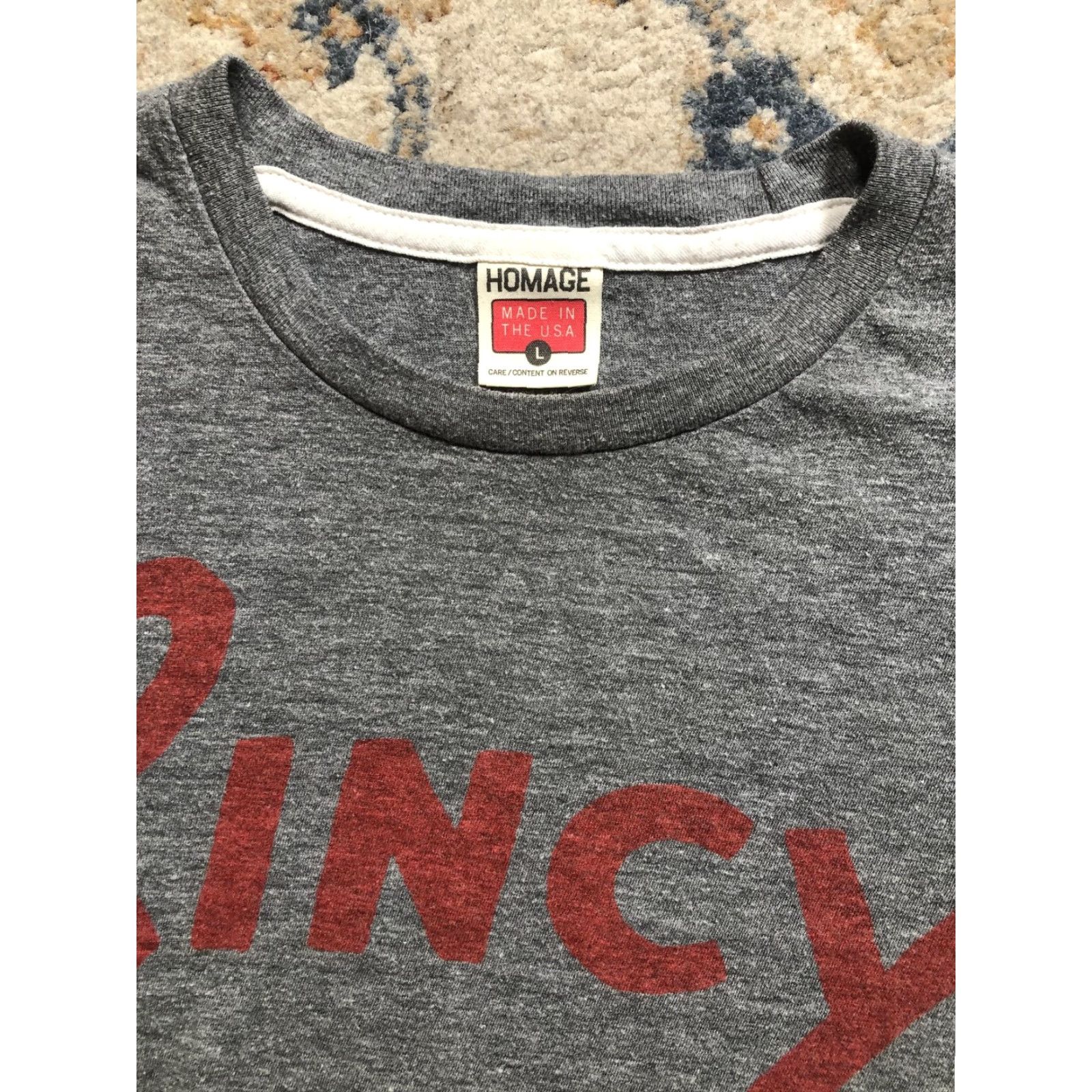 Vintage Homage Cincy Shirt Mens Large Gray Made in USA Crewneck Graphic Tee Cincinnati Size US L / EU 52-54 / 3 - 2 Thumbnail