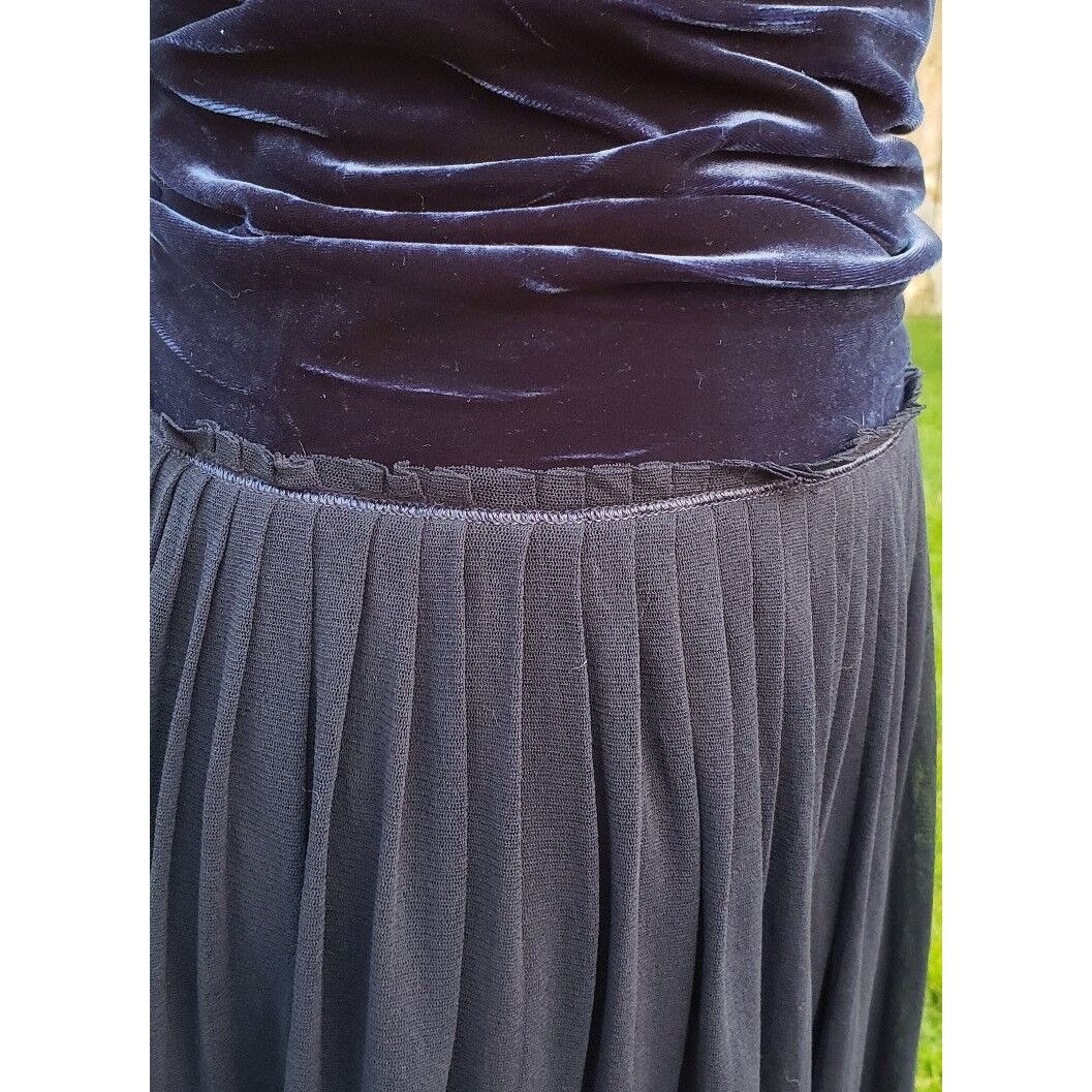 FUZZI Fuzzi Velvet Dress Womens 6 Blue Silk Chiffon Layered Italy Size S / US 4 / IT 40 - 9 Thumbnail