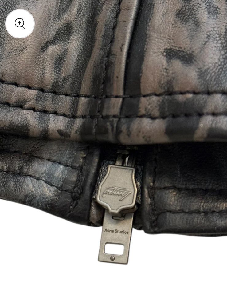 Acne Studios Creased Wrinkle Dye Lambskin Leather Cafe Jacket Size XS / US 0-2 / IT 36-38 - 3 Thumbnail