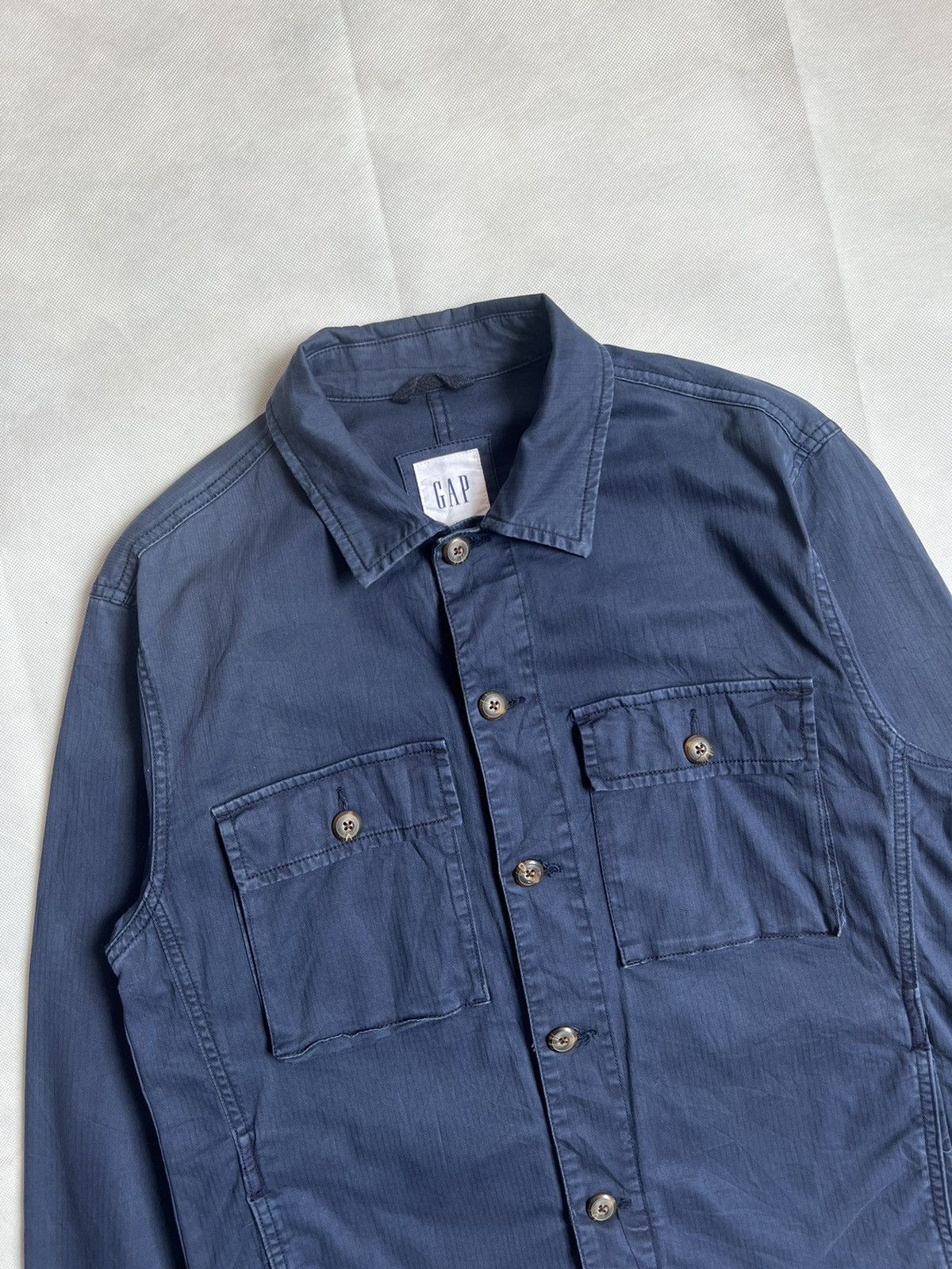 Gap Gap Double Pocket Hickory Stripe Button Up Military Style Size US XS / EU 42 / 0 - 3 Thumbnail