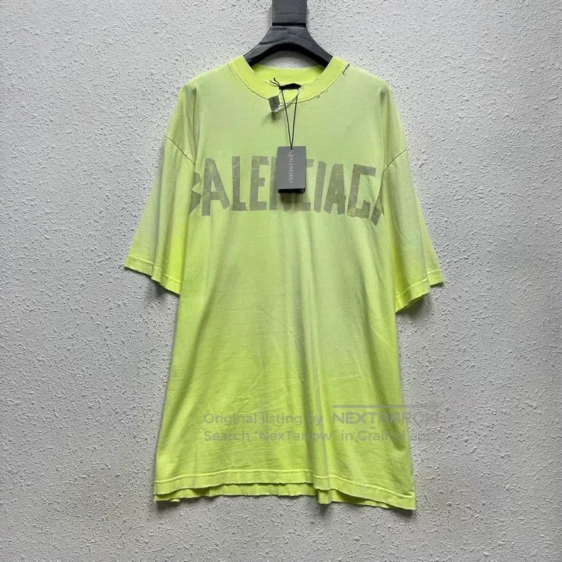 Balenciaga Balenciaga Neon Tape Logo Short Sleeve Size US M / EU 48-50 / 2 - 1 Thumbnail