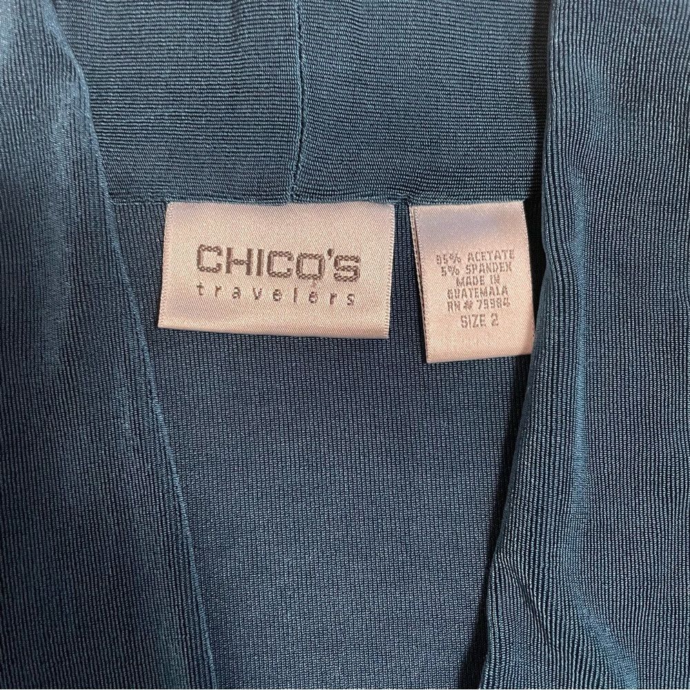 Chicos Chico's Travelers Turquoise Liquid Knit V-Neck Top Size 2 U Size L / US 10 / IT 46 - 7 Thumbnail