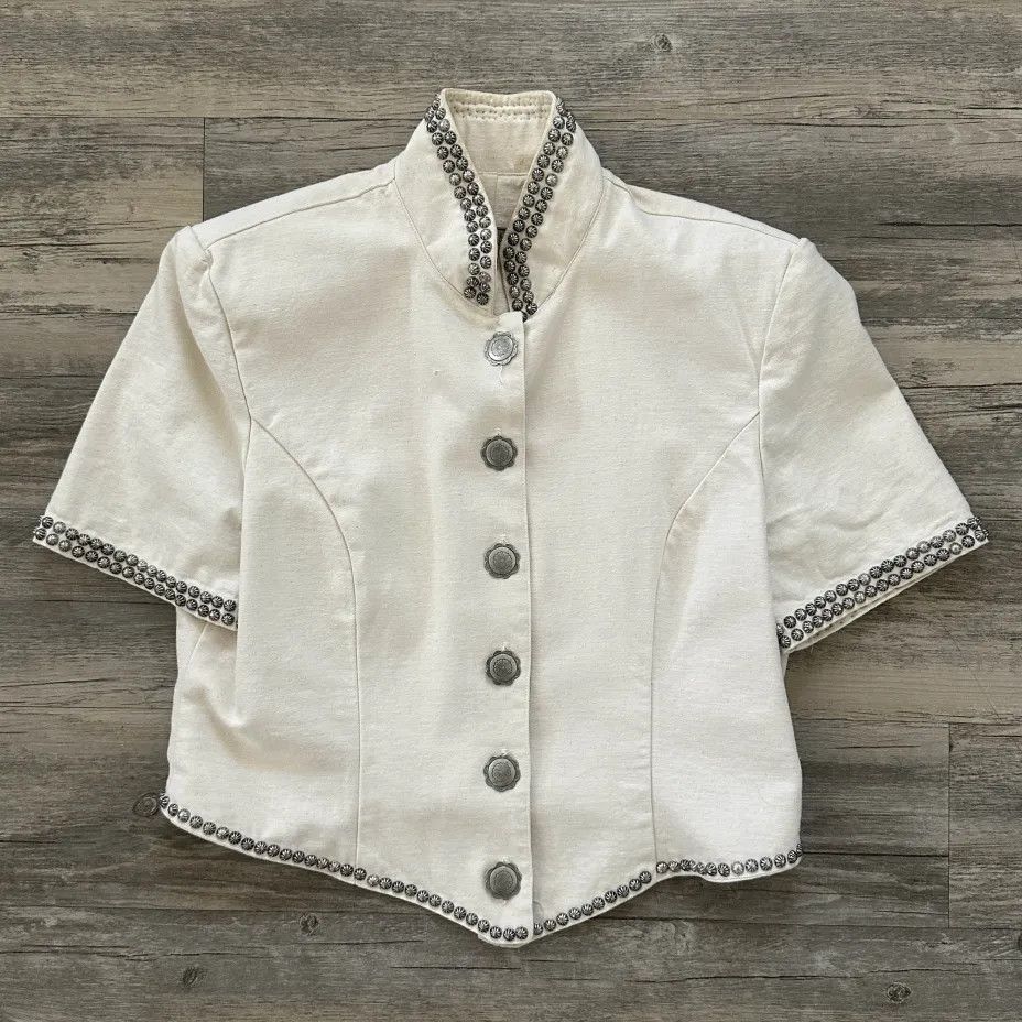 Double D Ranch Vintage Double D Ranch Western Studded White Jacket Size L / US 10 / IT 46 - 1 Thumbnail