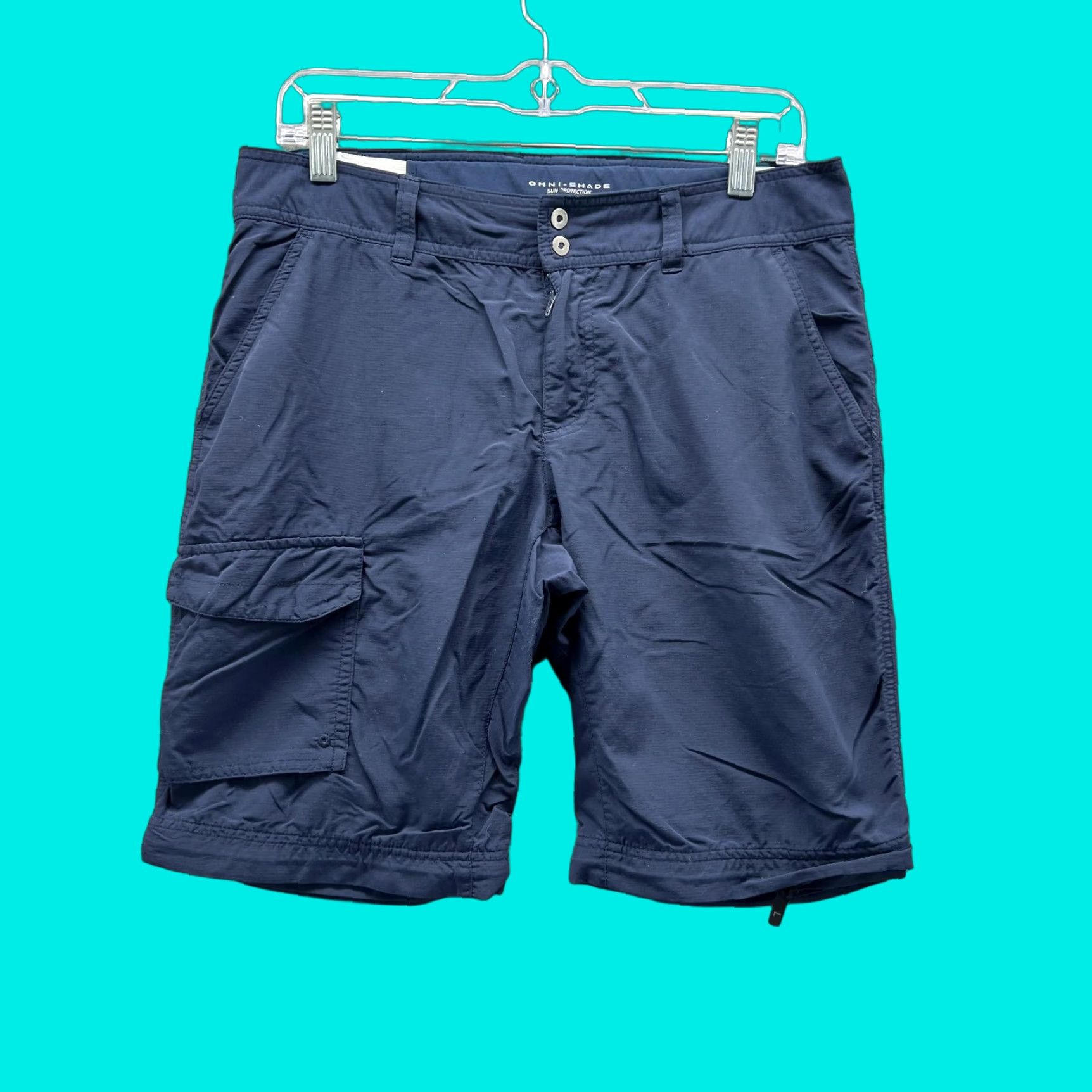 Vintage Columbia Shorts Women 8 Shorts Blue Navy Chino Flat Front Omni Shade PFG Hiking Pants Activewear Casual Travel Size 30" / US 8 / IT 44 - 1 Thumbnail