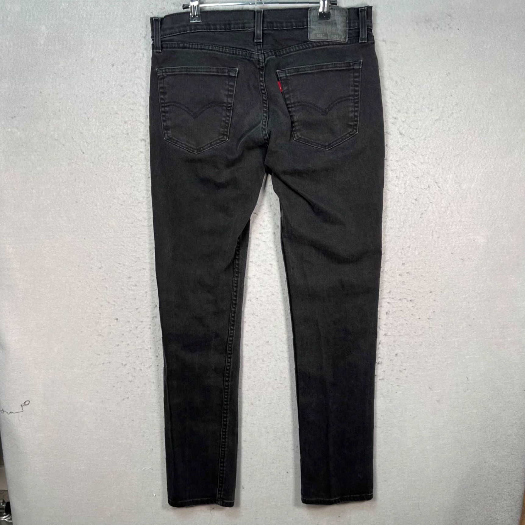 Levi's Levi's 511 Slim Jeans 34x33 Black Denim Cotton Blend Mens Regular 5-Pocket Style Straight Vintage No Size US 34 / EU 50 - 2 Thumbnail