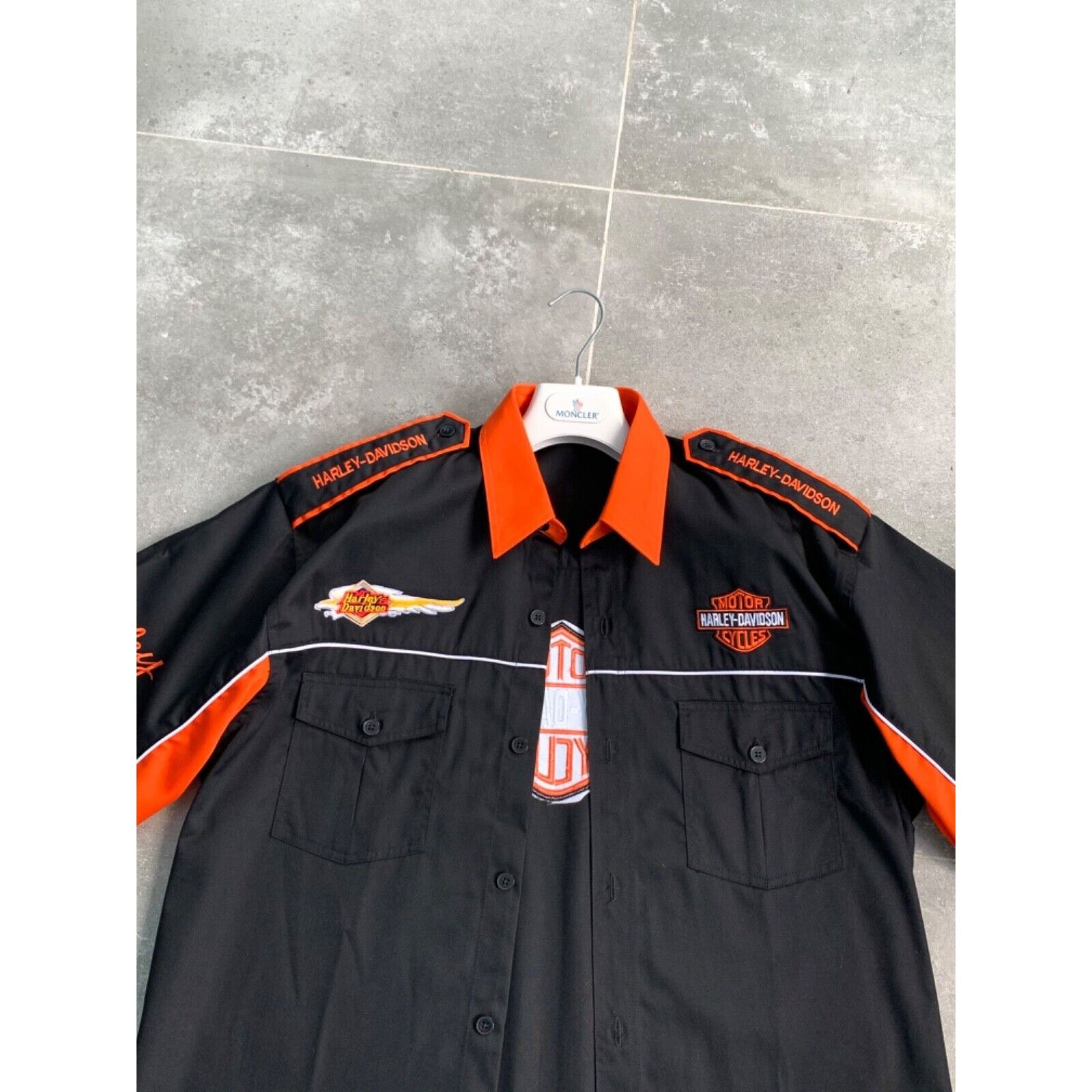 Harley Davidson Men's HARLEY DAVIDSON Biker Moto Embroidered Logo Shirt XL Size US XL / EU 56 / 4 - 7 Thumbnail