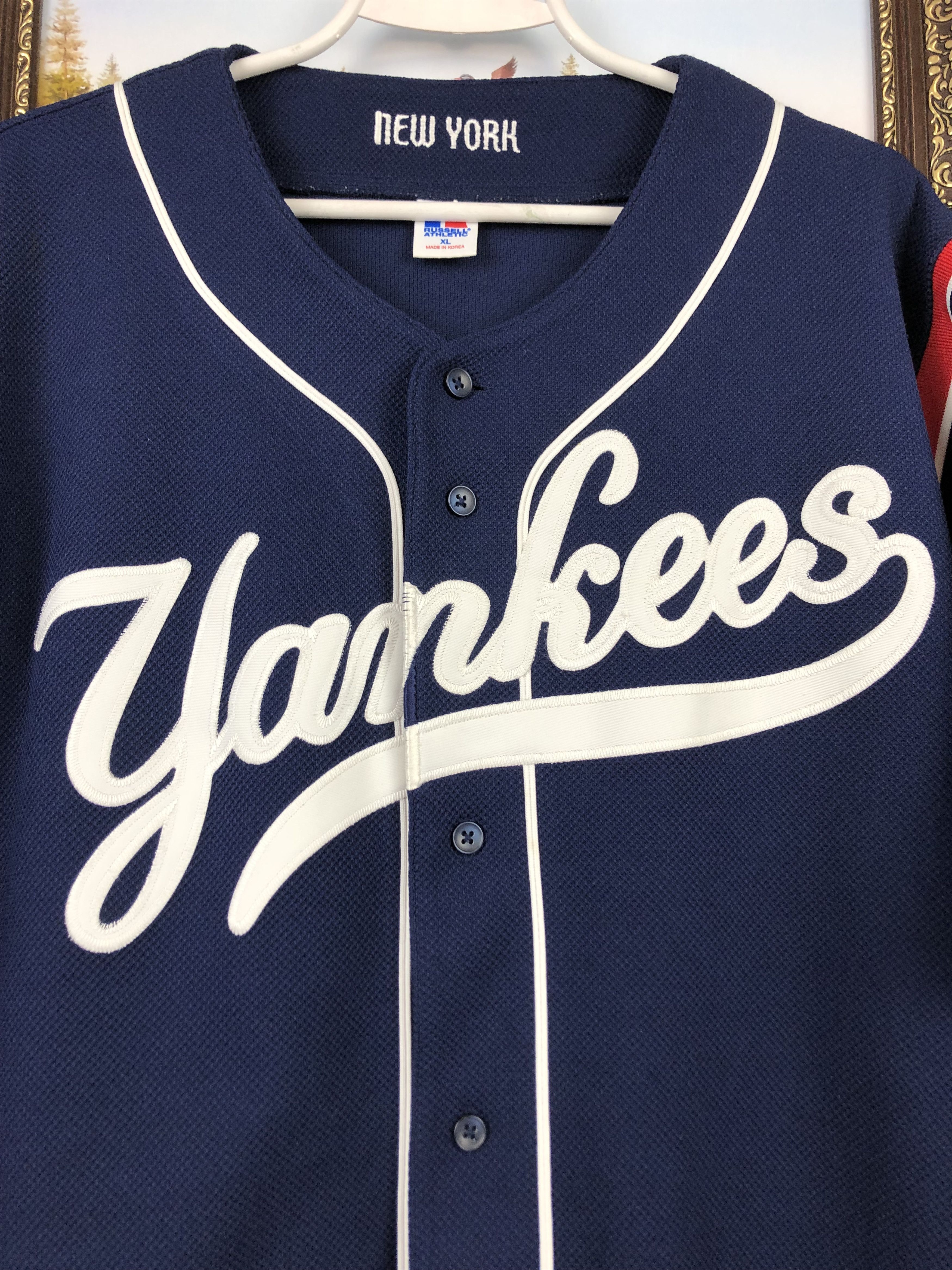 MLB Vintage 90's New York Yankees Jersey MLB Blue Baseball Shirt Size US XL / EU 56 / 4 - 5 Thumbnail