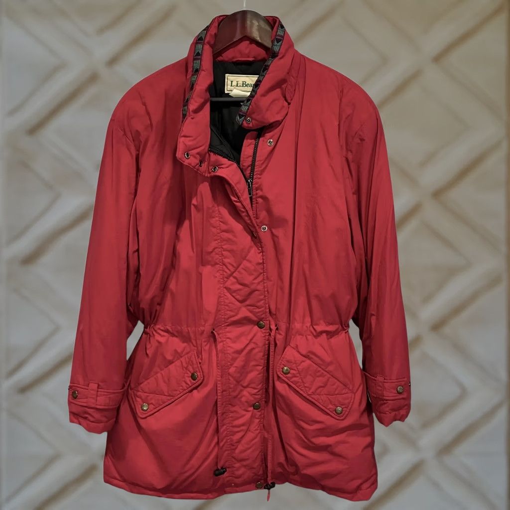 Vintage VINTAGE LLBean Red Quilted Lined Winter Parka Jacket Snap Buttons Women's XL Coat Size XL / US 12-14 / IT 48-50 - 1 Thumbnail