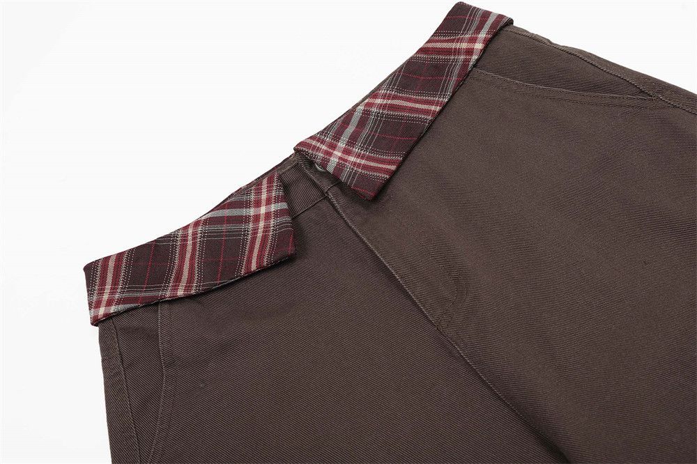 Japanese Brand Loose wide-leg patchwork waist plaid casual jeans Size US 32 / EU 48 - 5 Thumbnail